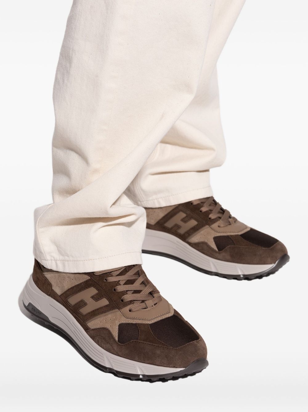 suede-leather panel sneakers - 6