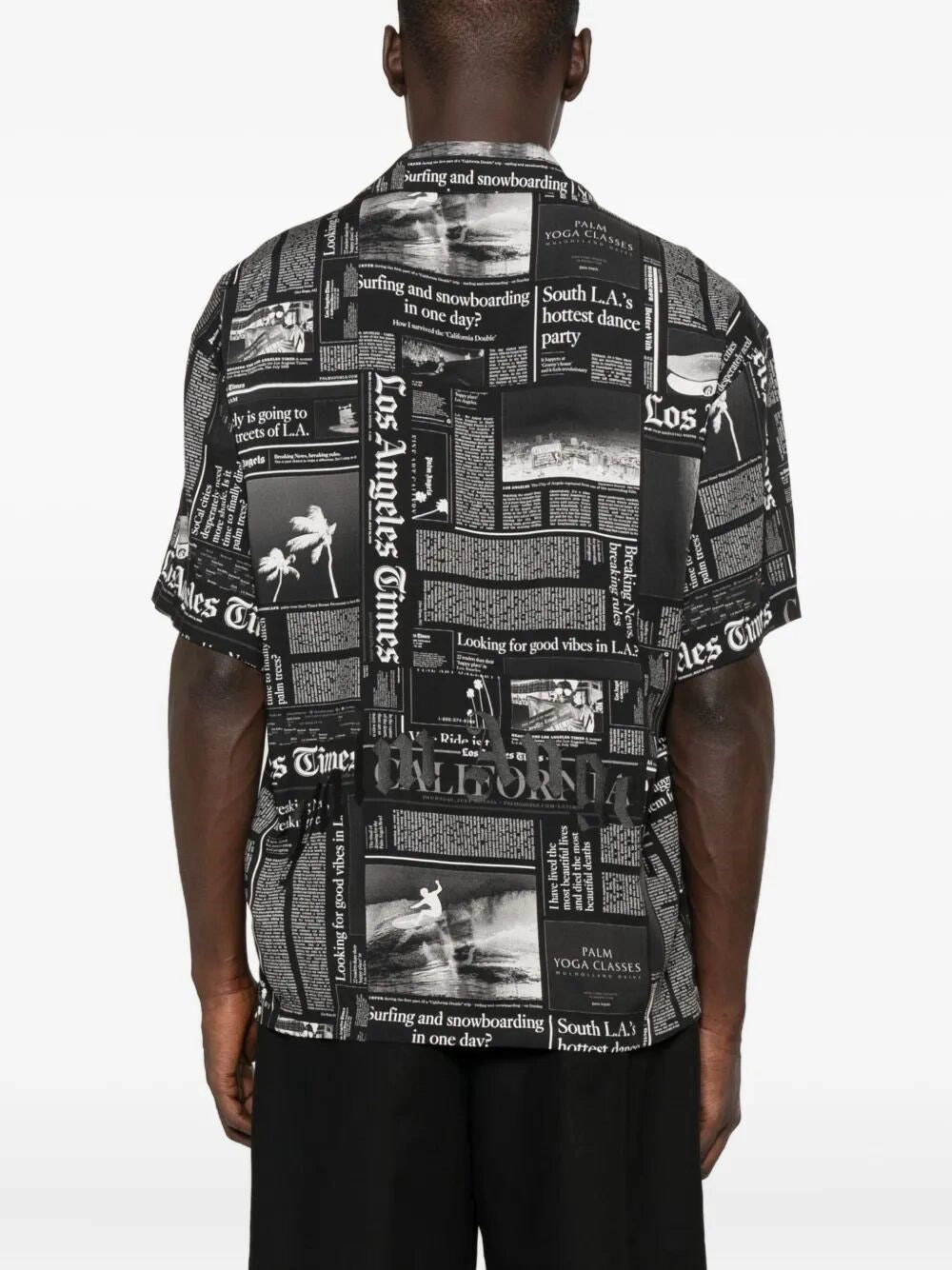 Palm Angels Men `Paxlatimes News` Shirt - 4
