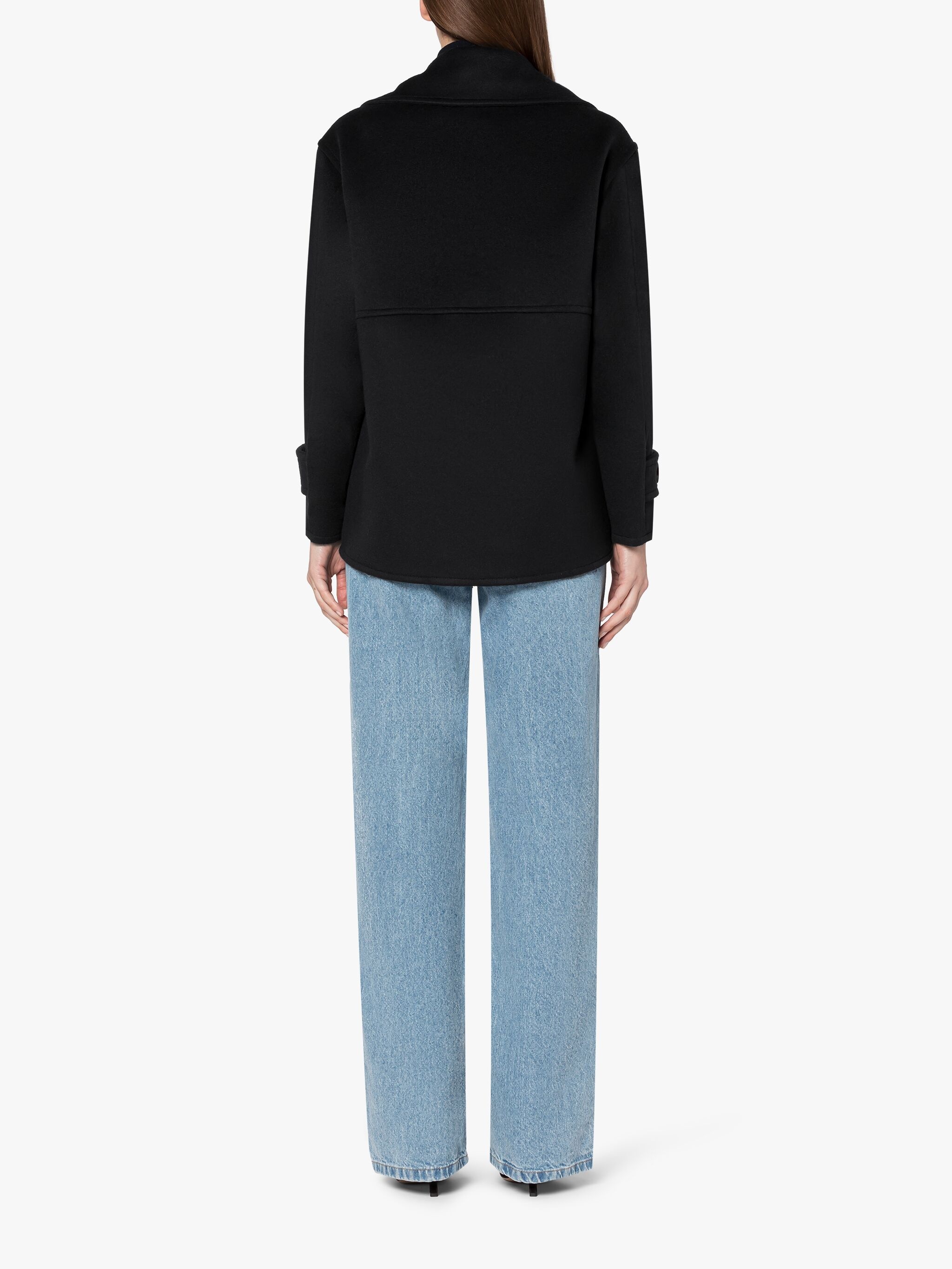 FIONA NAVY WOOL PEA COAT - 4