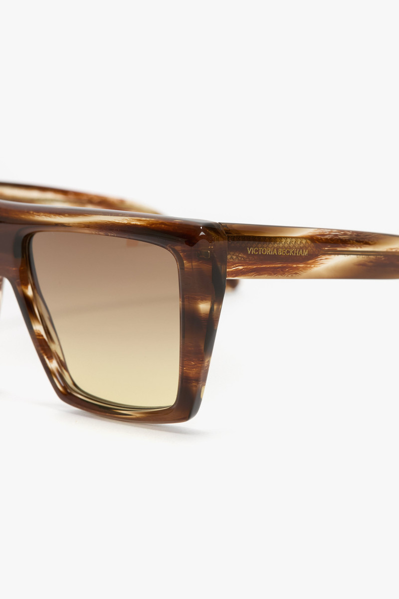 Oversized Acetate Frame Sunglasses In Light Brown Horn 4