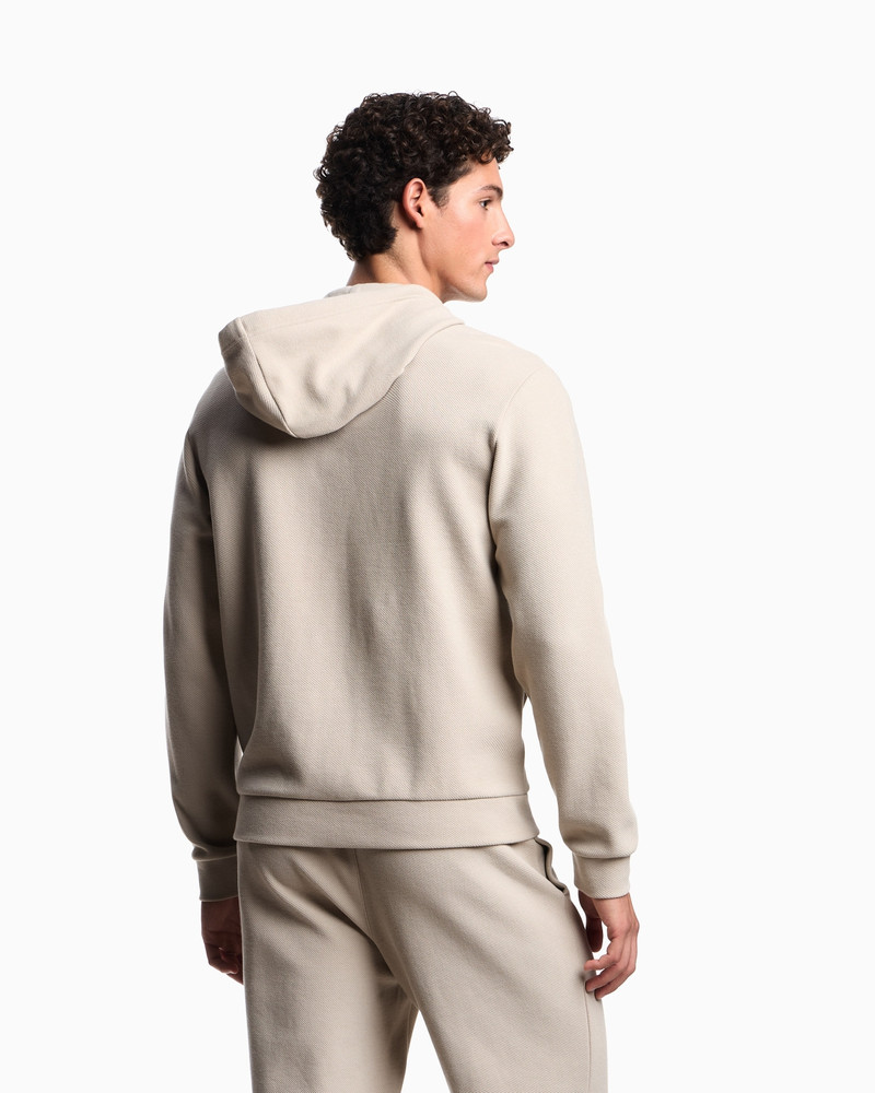 LOUNGEWEAR ZIP-UP HOODED SWEATSHIRT IN JERSEY WITH AN EAGLE PATCH 3
