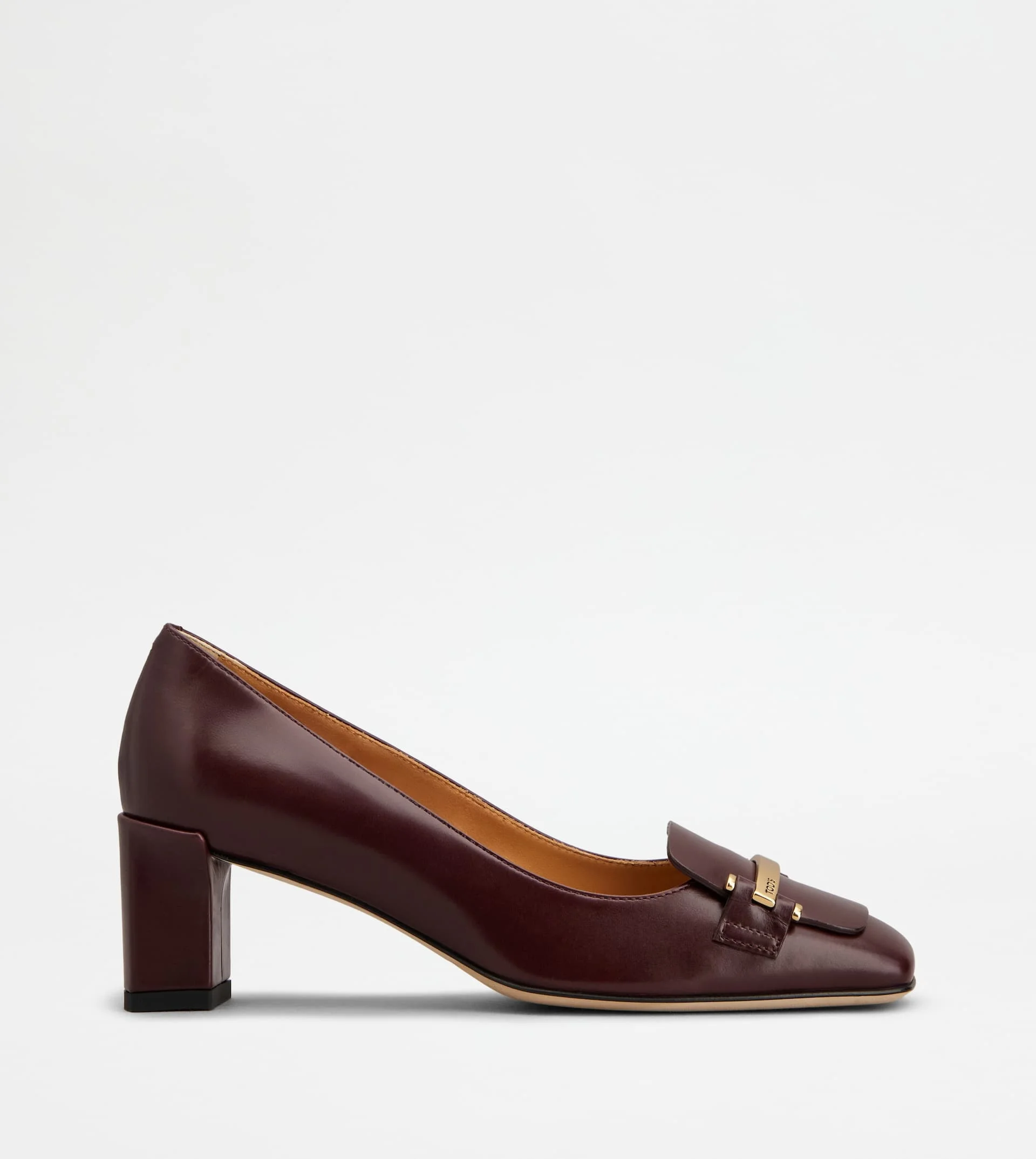 PUMPS IN LEATHER - BURGUNDY - 1