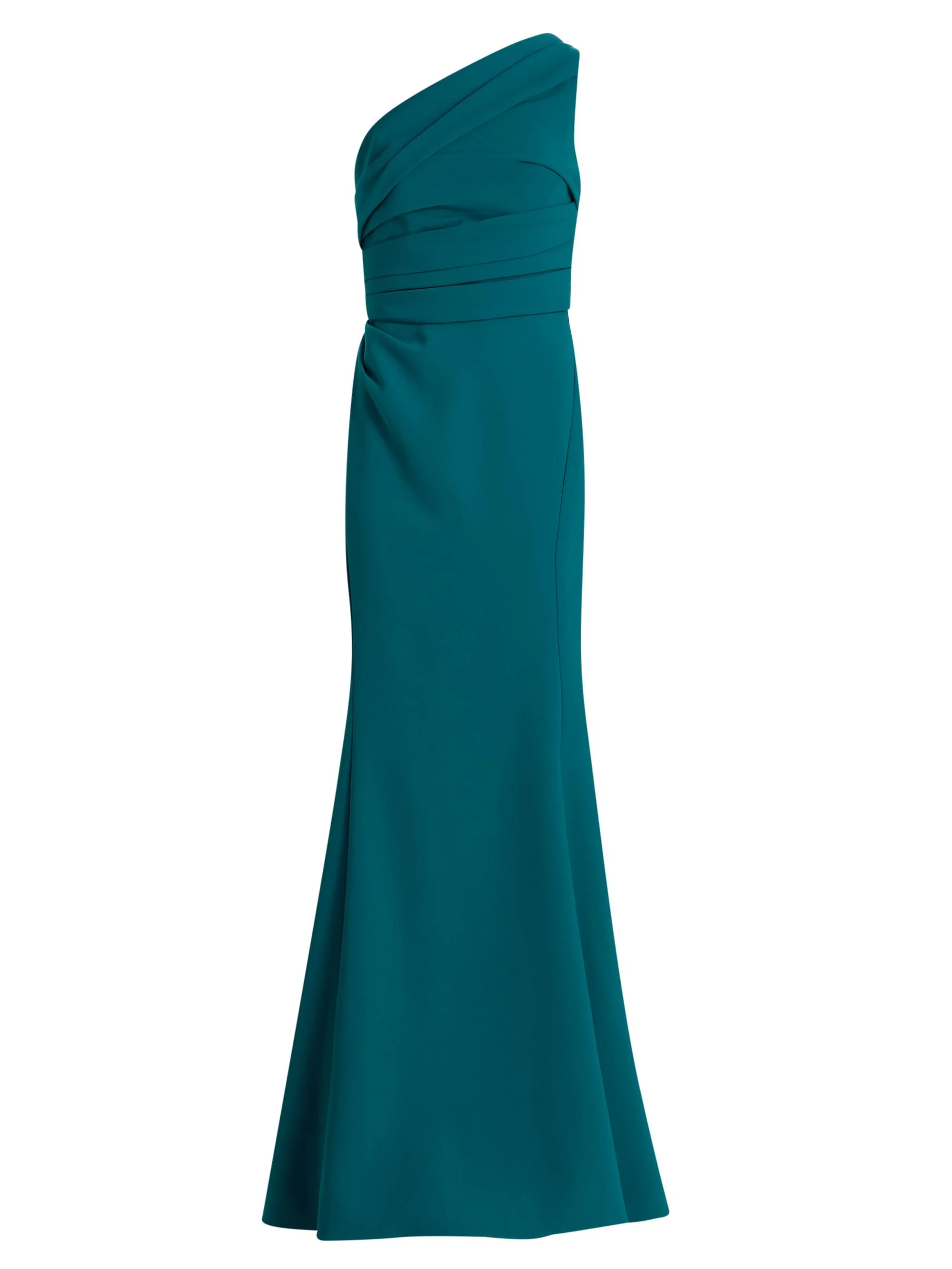 Women's Draped One-Shoulder Gown - Teal - 1
