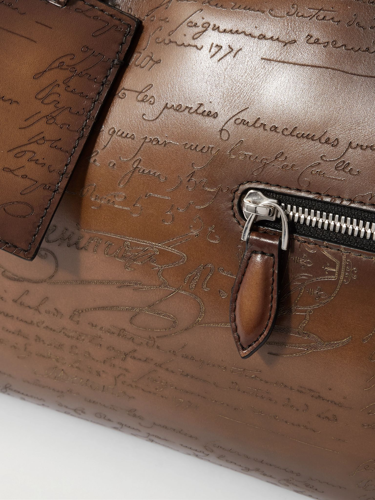 Jour Off Scritto Venezia Leather Weekend Bag Brown - 4