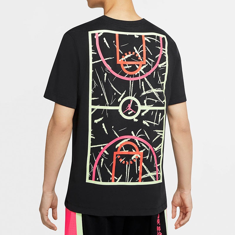 Air Jordan Graffiti Basketball Sports Short Sleeve Black CW7087-010 - 4