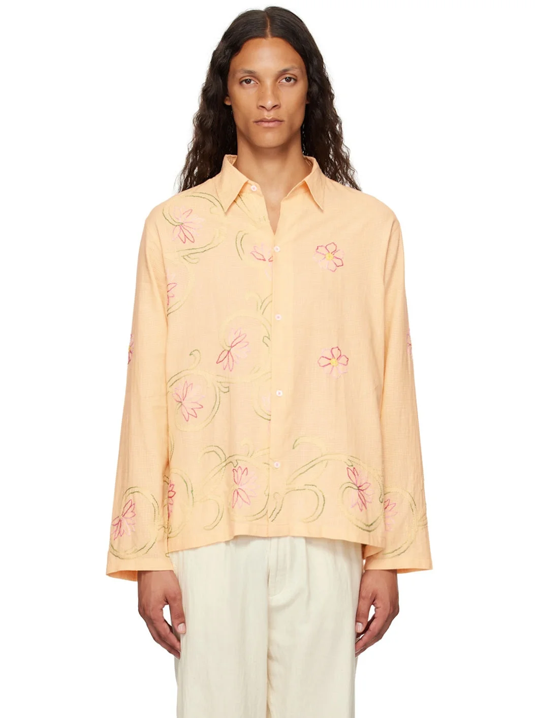 Yellow Embroidered Shirt - 1