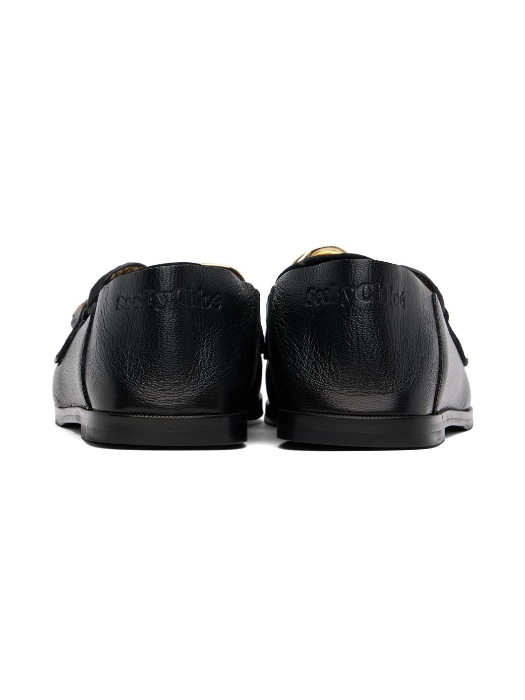 Black Chain Line Loafers - 2