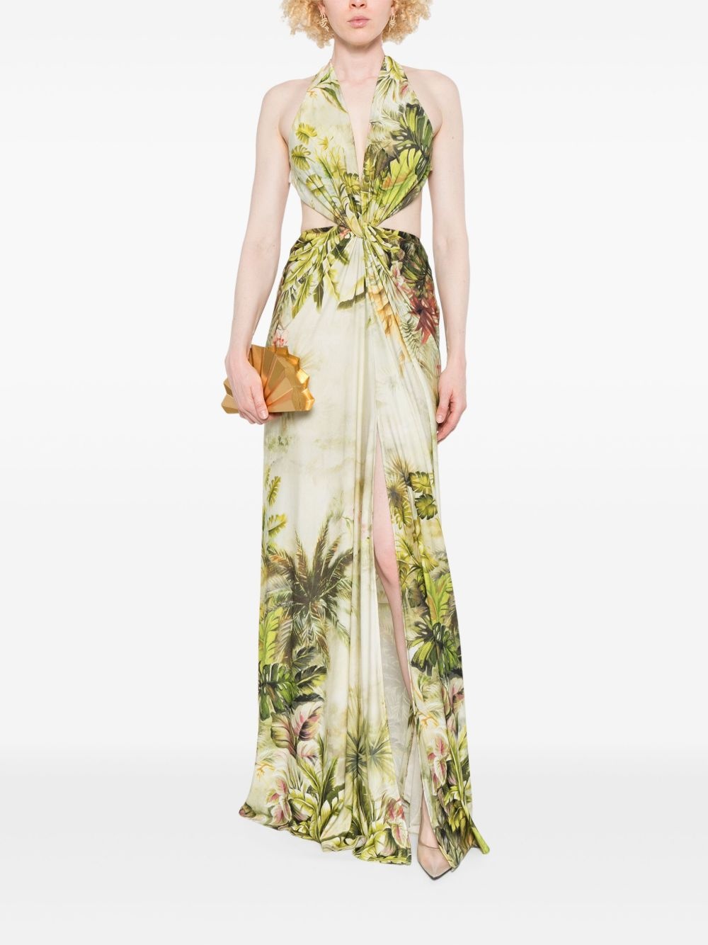 leaf-print maxi dress - 2
