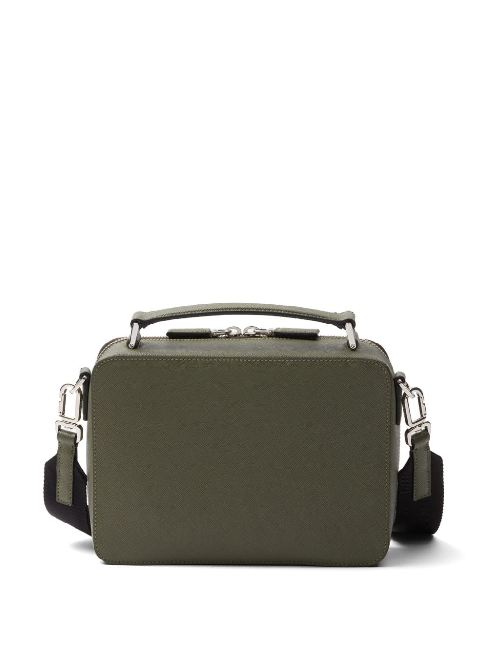 Saffiano medium enamel triangle logo two-way bag - 2