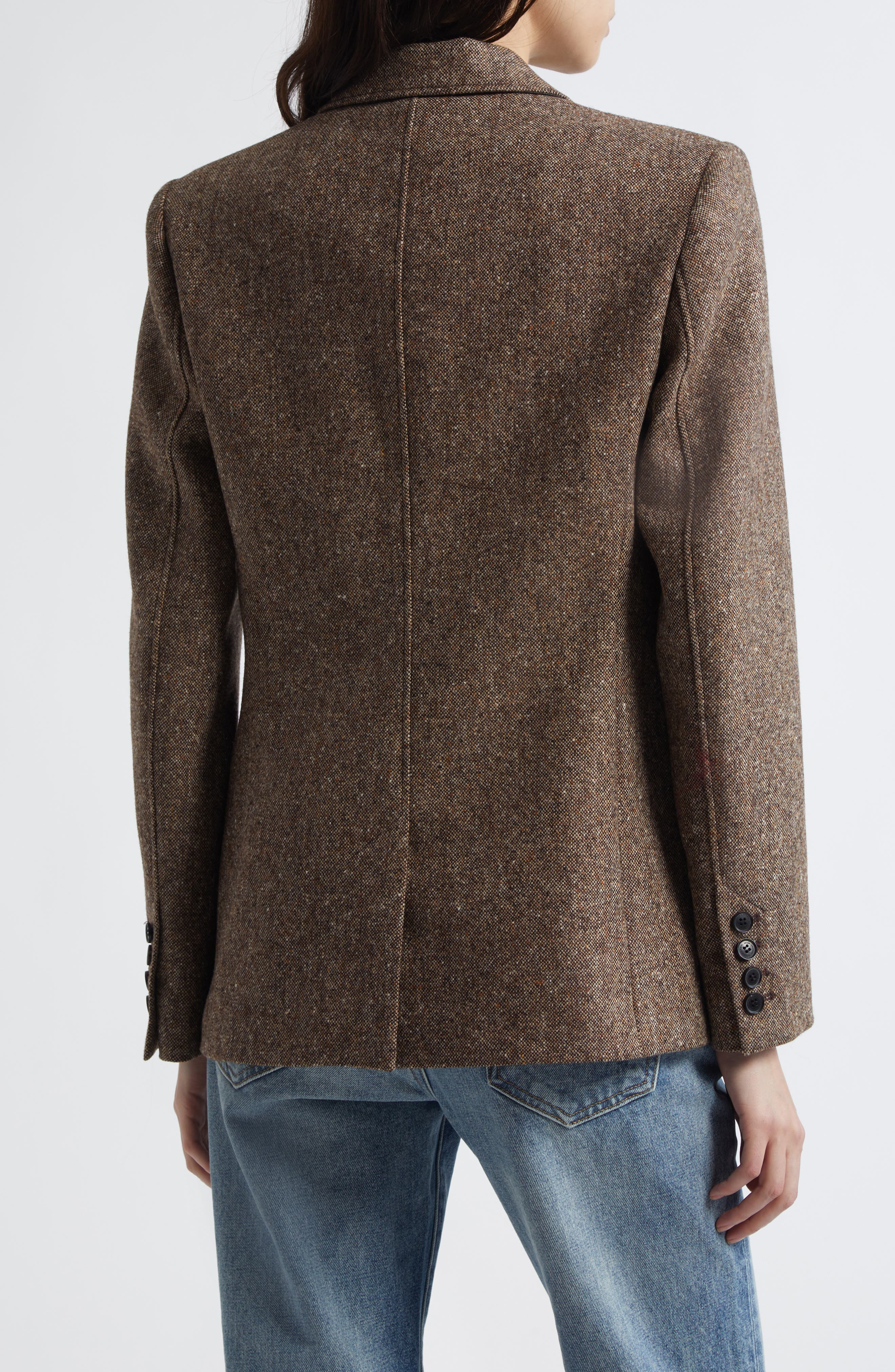 Nili Lotan Fleur Virgin Wool Blend Tweed Jacket in Colonial Brown Donegal at Nordstrom - 3