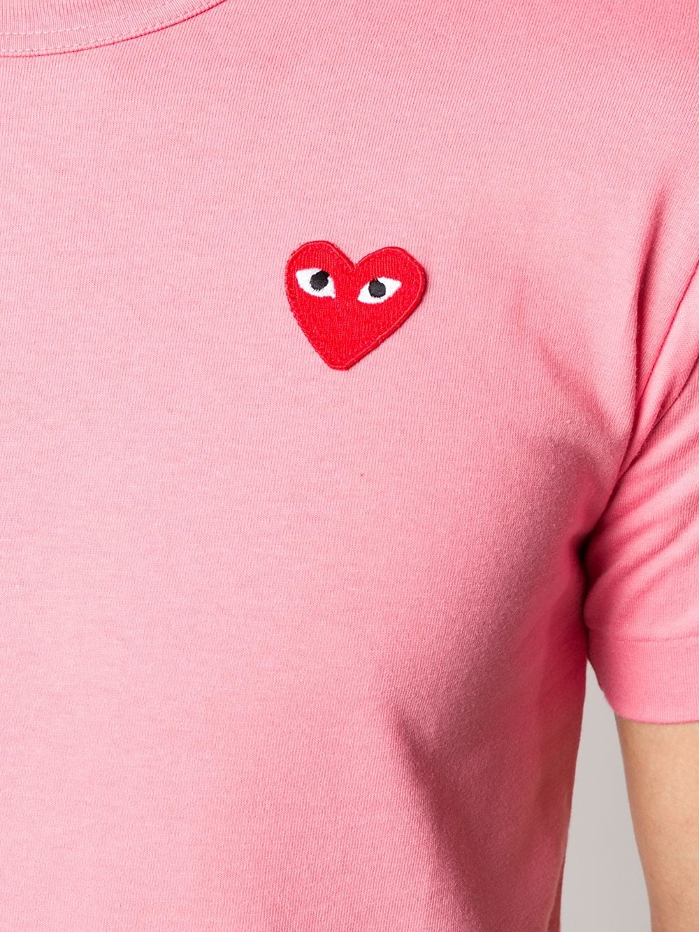 heart embroidered round neck T-shirt - 5