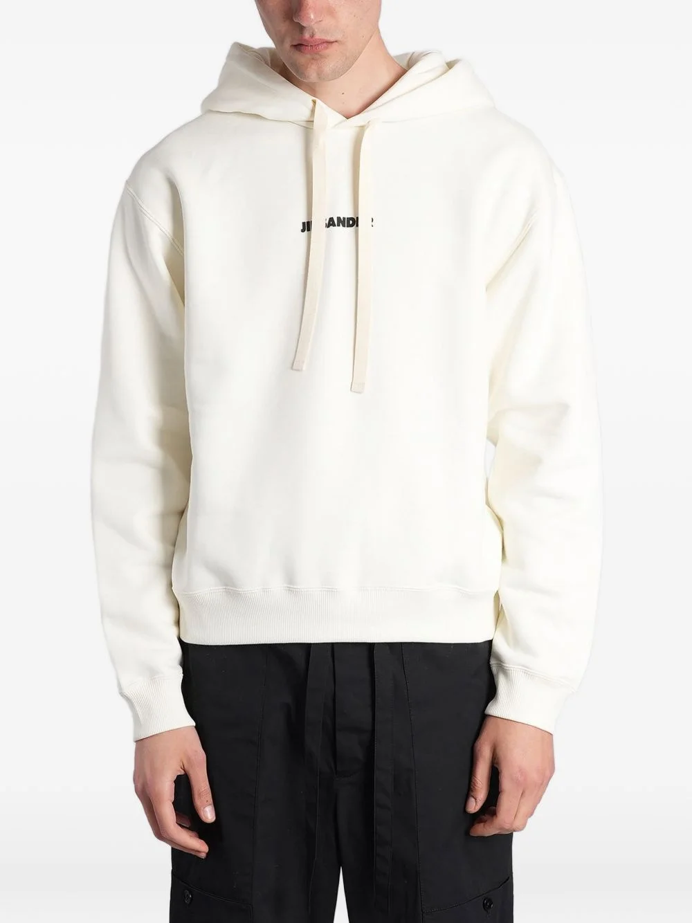 logo-print drawstring hoodie - 1