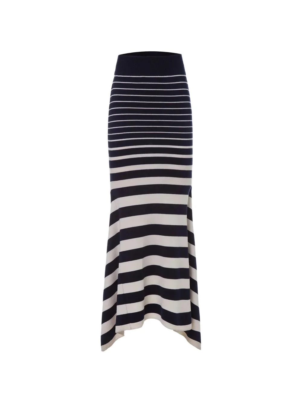 striped asymmetric-hem maxi skirt - 1