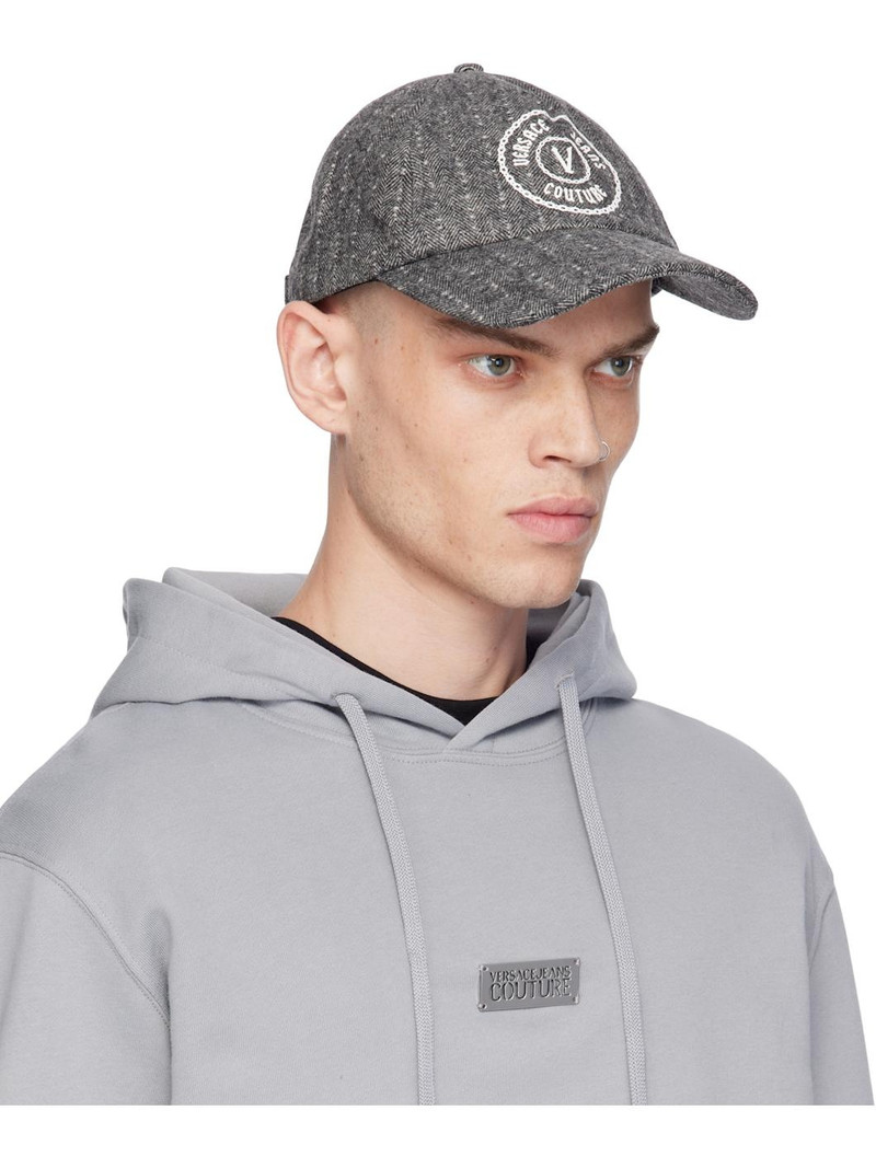 VERSACE JEANS COUTURE Gray Pinstripe Baseball Cap outlook