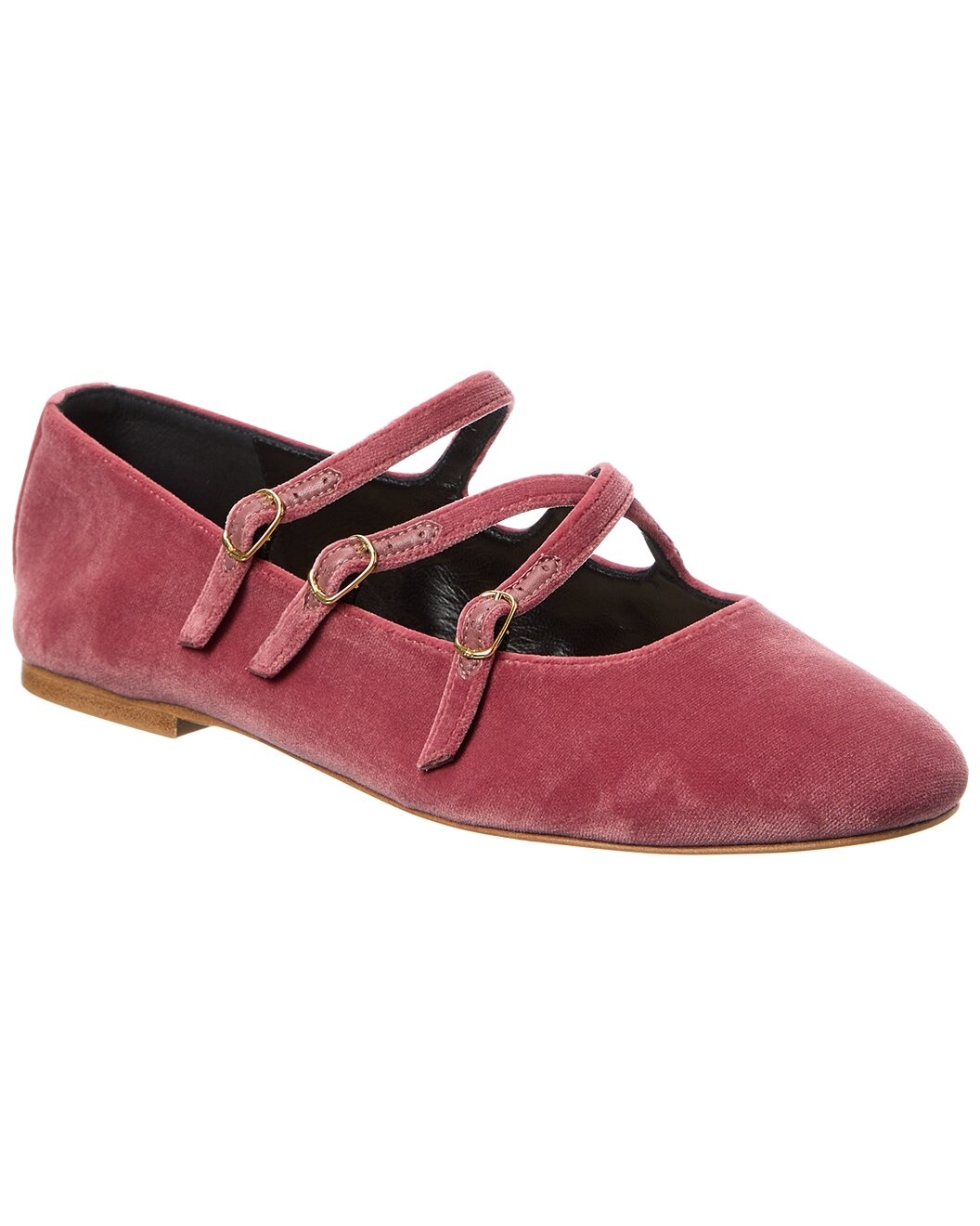 CELINE Les Logo Velvet Ballerina Flat - 1
