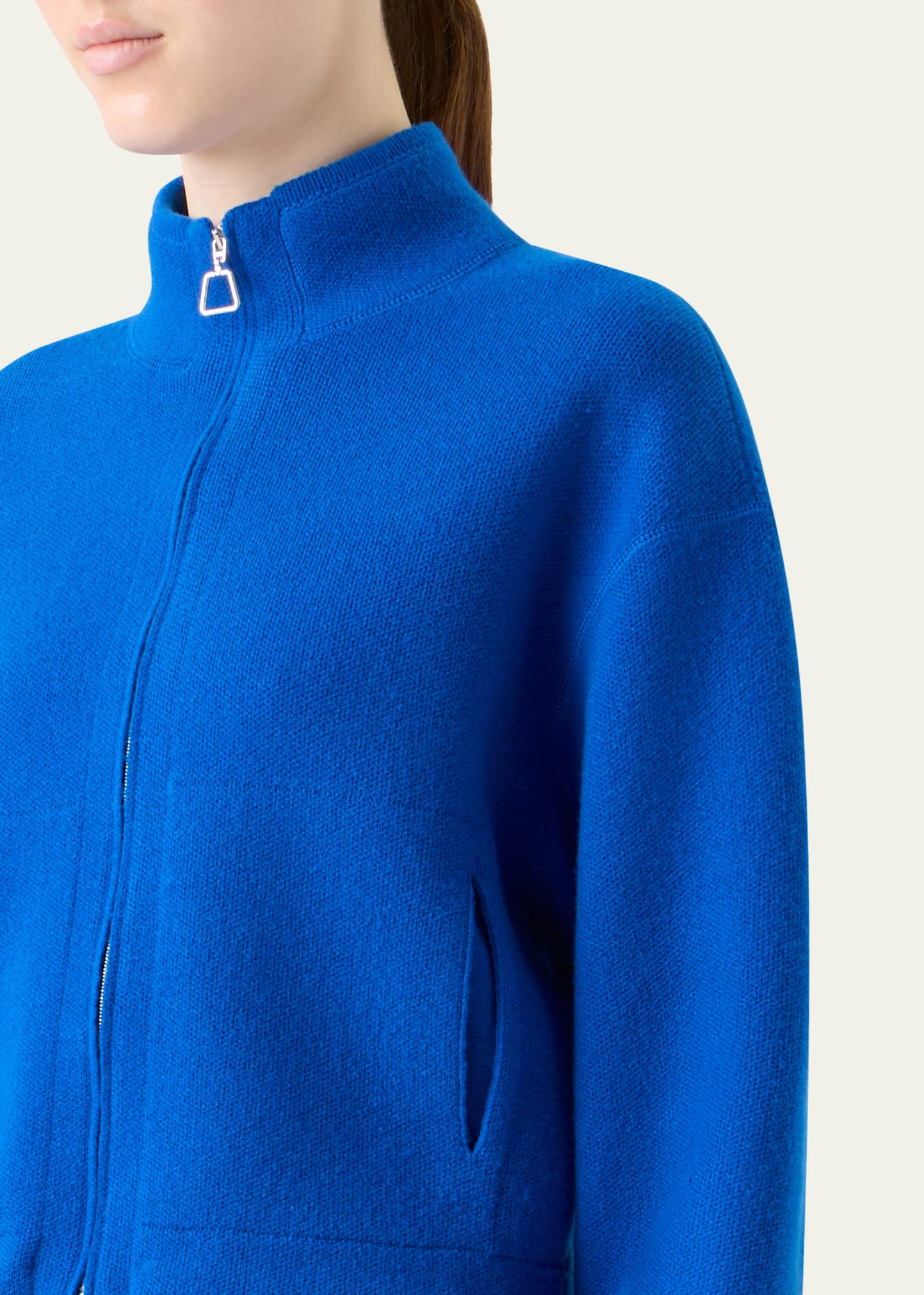 Cashmere Knit Zip Cardigan - 5
