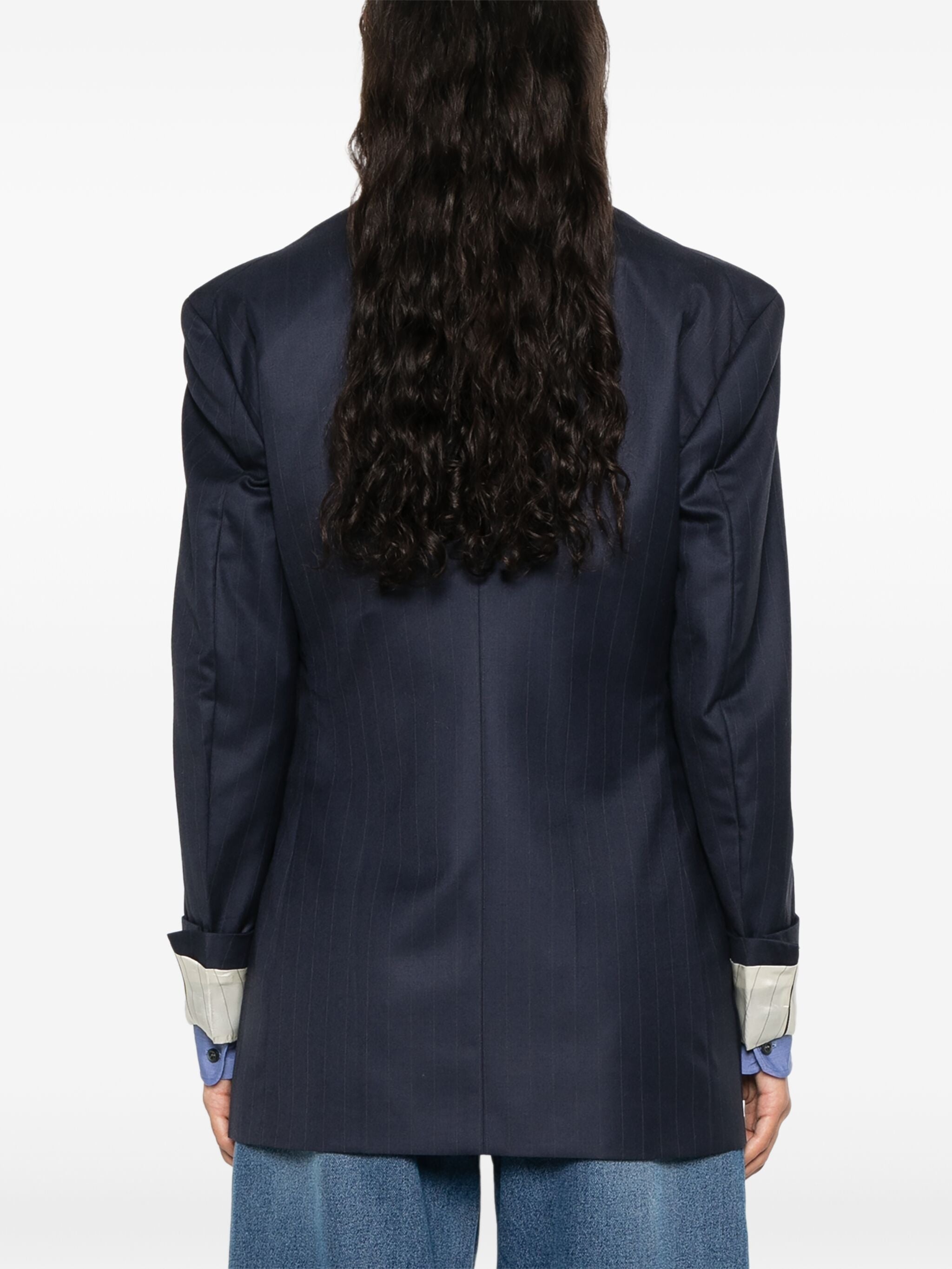 Pinstriped Blazer - 4