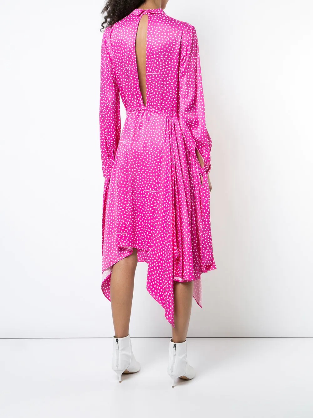printed satin dress - 4