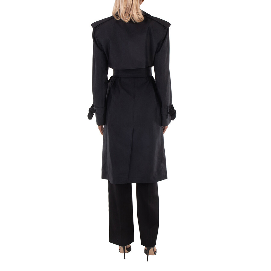 Burberry Silk Blend Double-Breasted Trench Coat - 4
