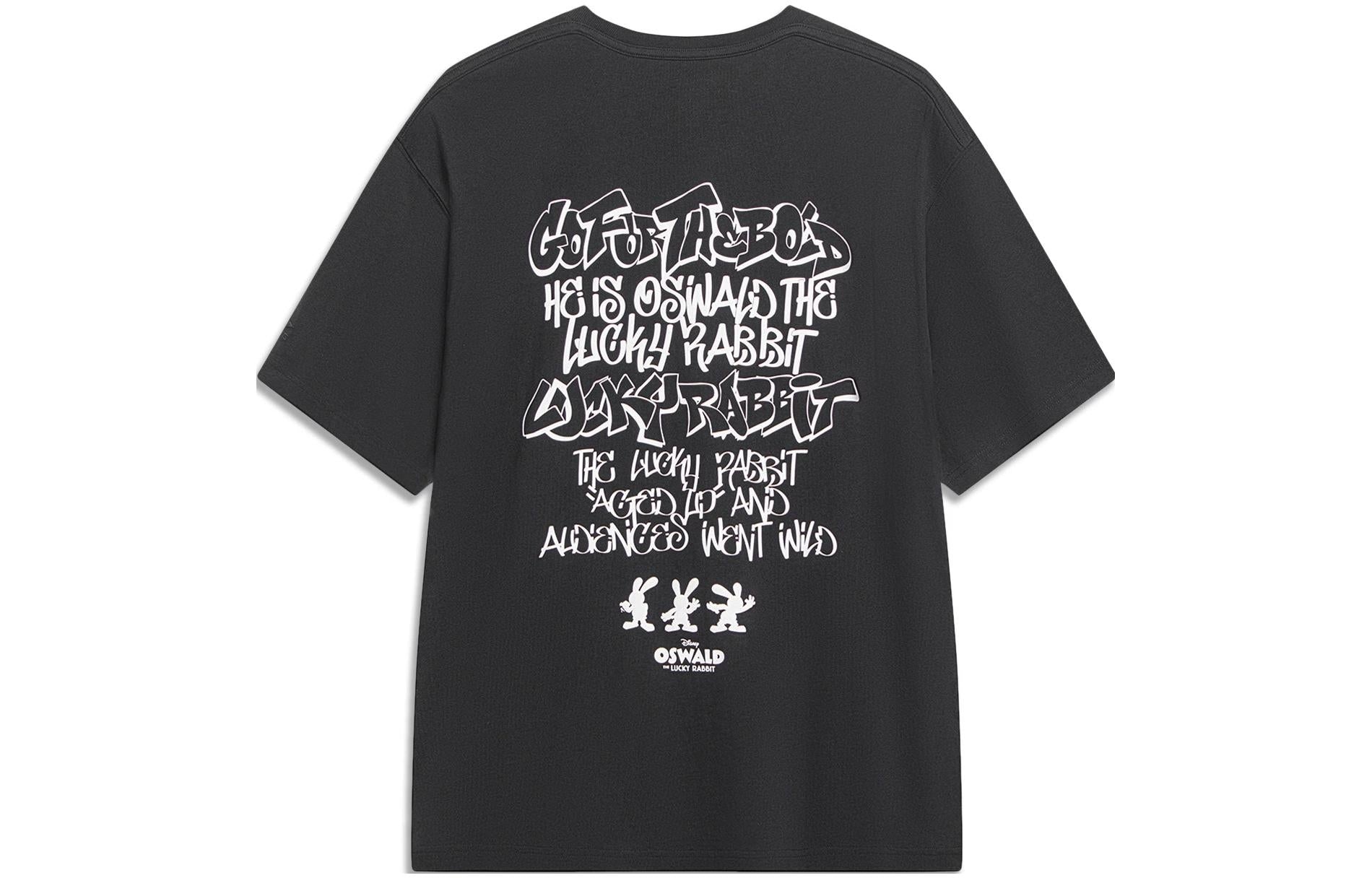 Li-Ning x Disney Oswald Graphic T-shirt 'Black White' AHST317-4 - 2