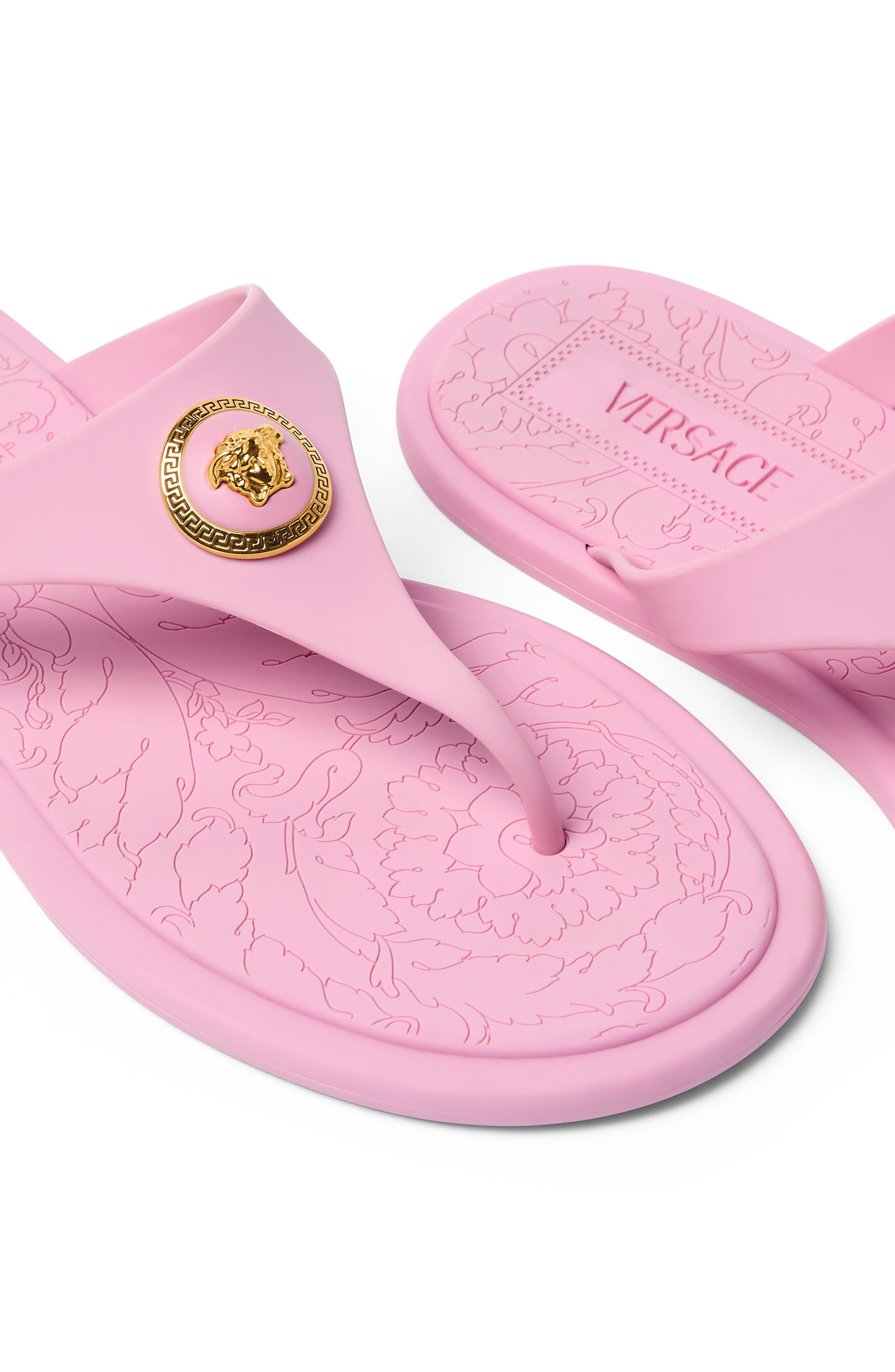 Versace Medusa Flip Flop in Guava-Versace Gold at Nordstrom - 3