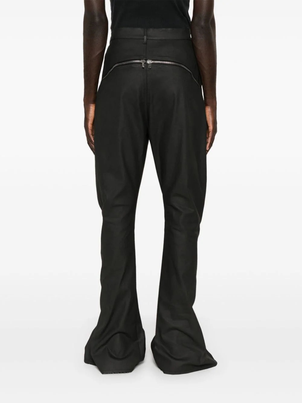 ZIP-DETAILED COATED STRAIGHT TROUSERS - 4
