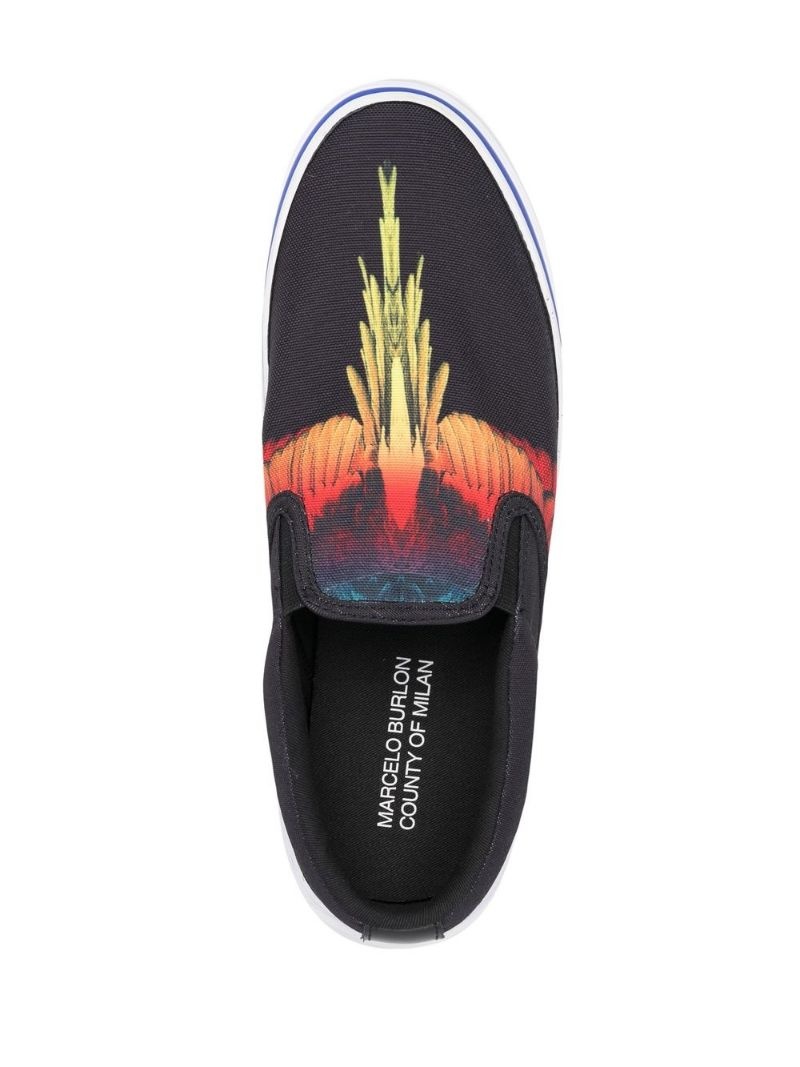 Wings-print slip-on sneakers - 4