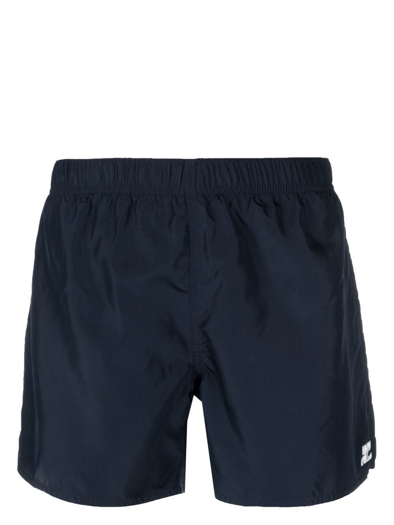 logo-patch plain swim shorts 1