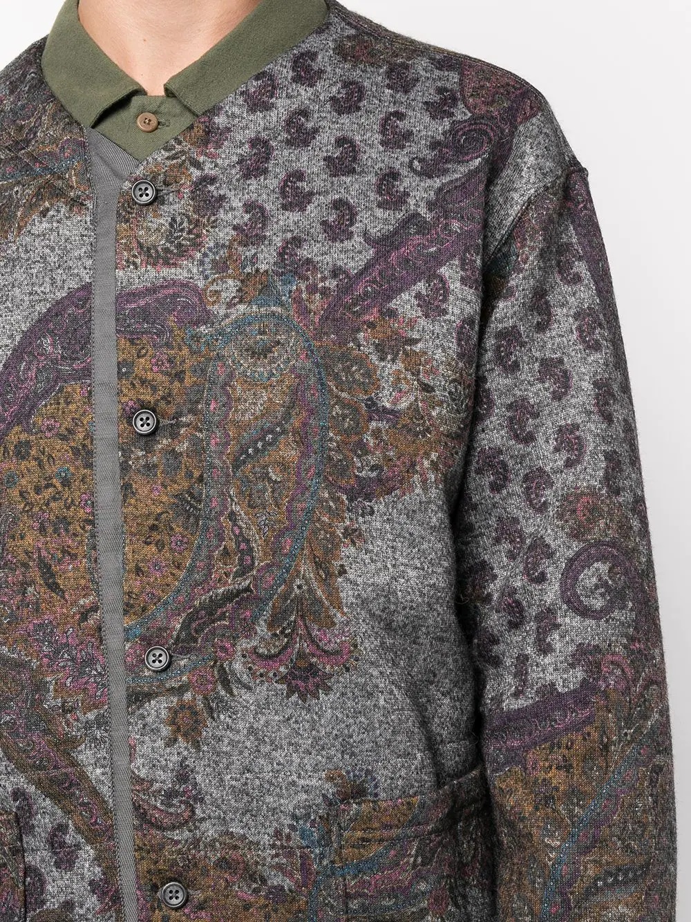 paisley-intarsia knitted cardigan - 5