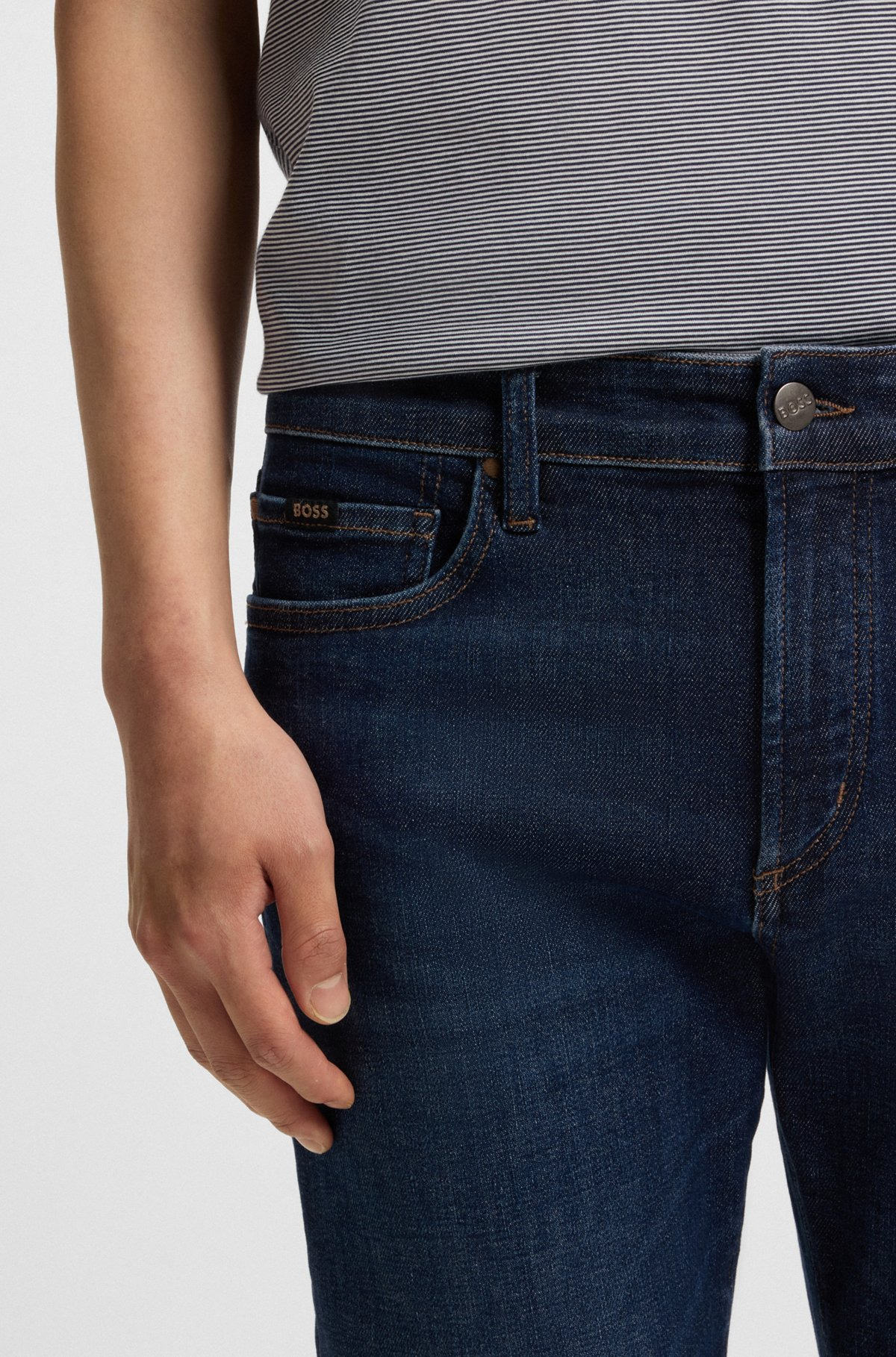 SLIM-FIT JEANS IN BLUE PERFORMANCE DENIM - 5