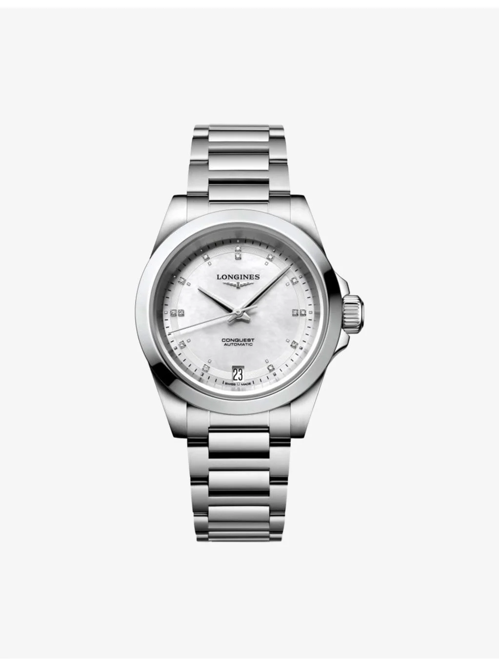 L3.430.4.87.6 Conquest Stainless-Steel And 0.035ct Diamond Automatic Watch - 1