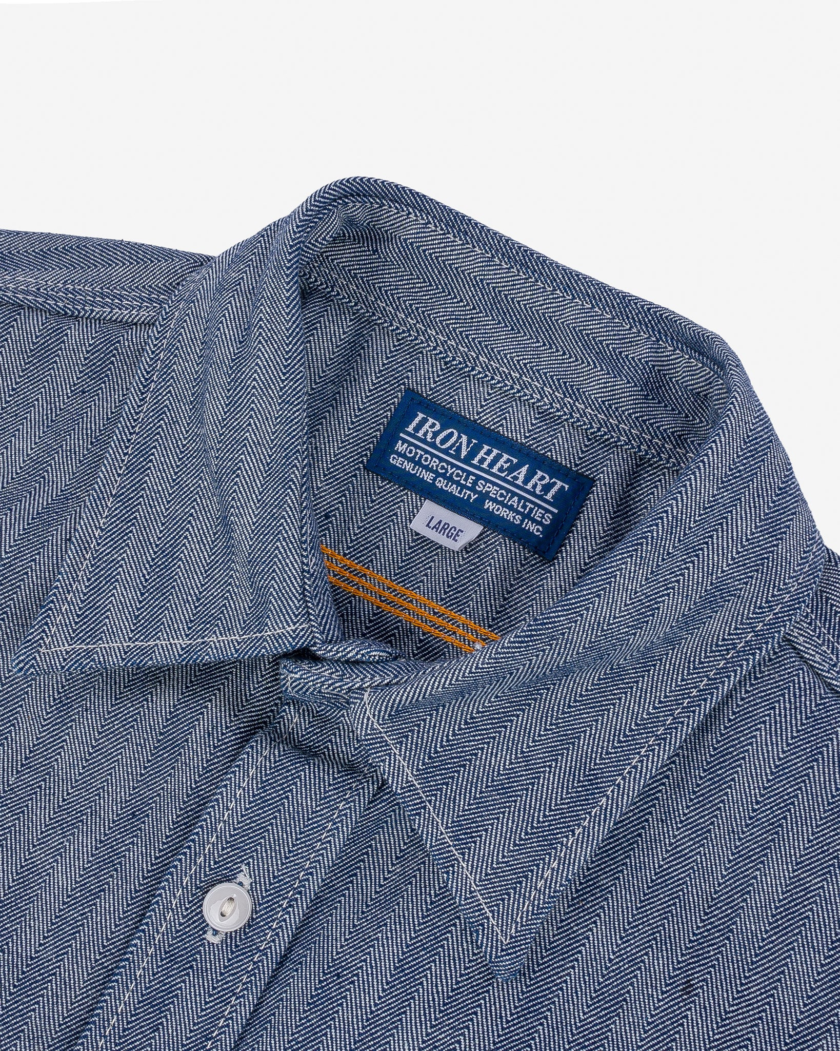 IHSH-308-IND 12oz Herringbone Work Shirt - Indigo - 6