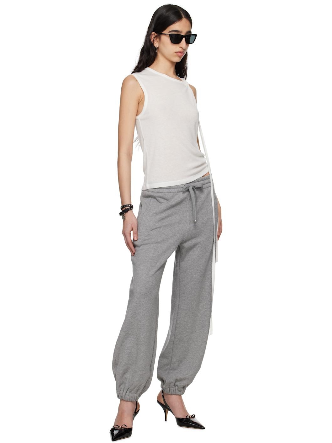 Gray 'McQueen' Logo Tracksuit Lounge Pants - 4