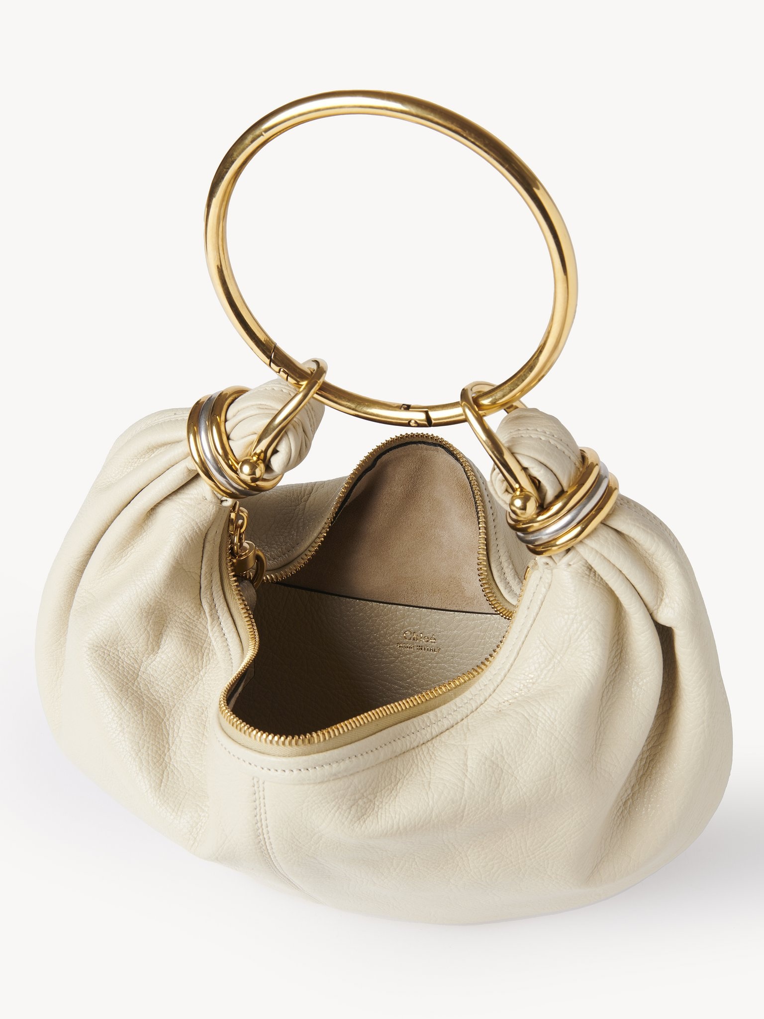 SMALL BRACELET HOBO BAG IN GRAINED LEATHER - 5