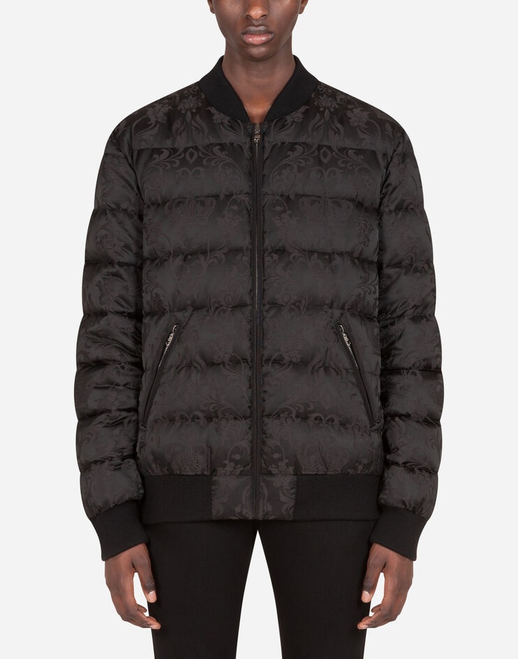 Quilted nylon jacket with jacquard crowns - 1