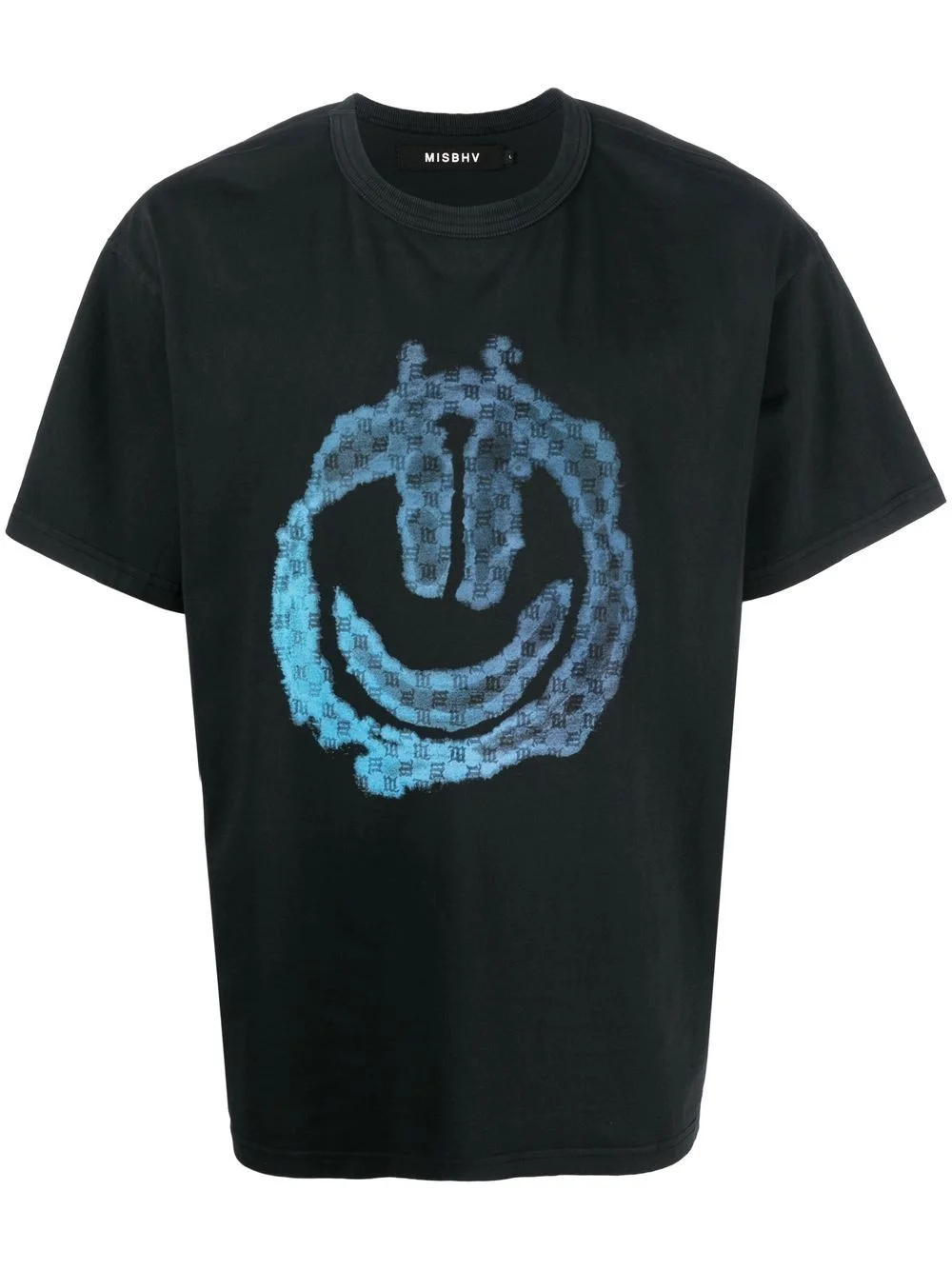 monongram smiley-print T-shirt - 1