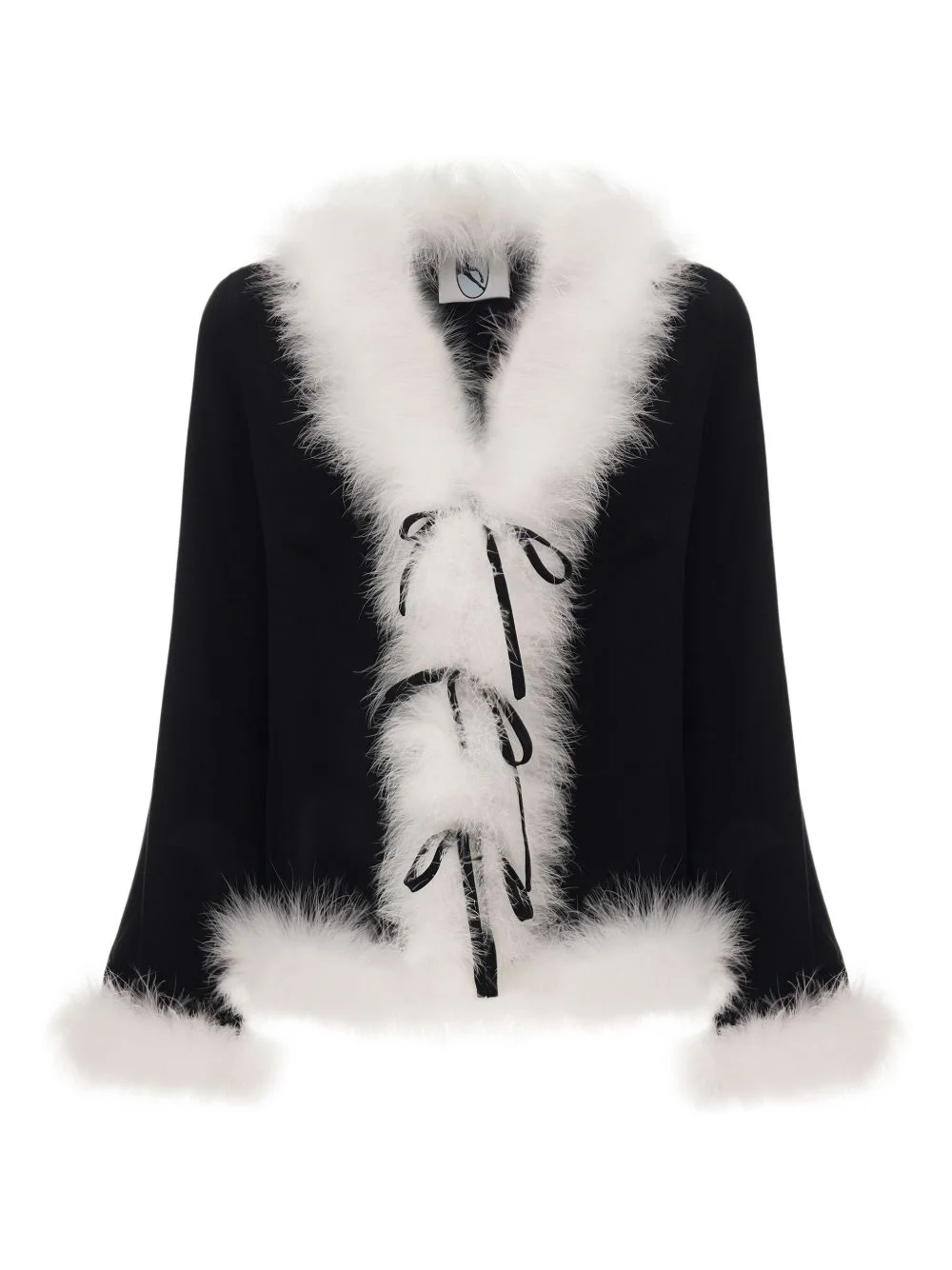 Venus in Love Blouse with Feathers in Black - 1