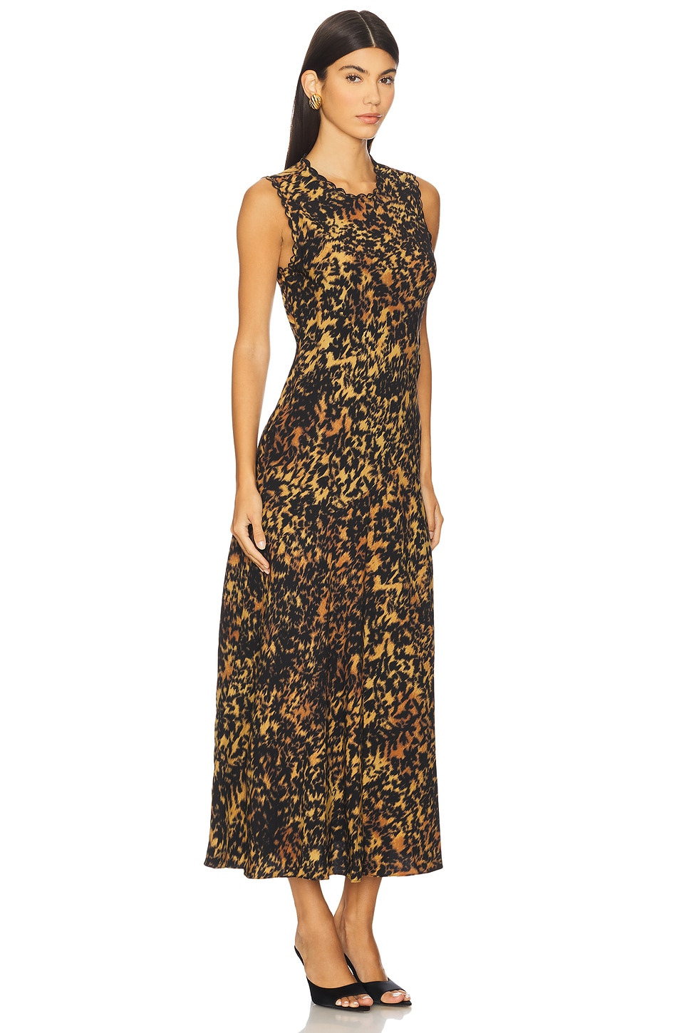 Clea Sleeveless Bias Midi Dress - 2