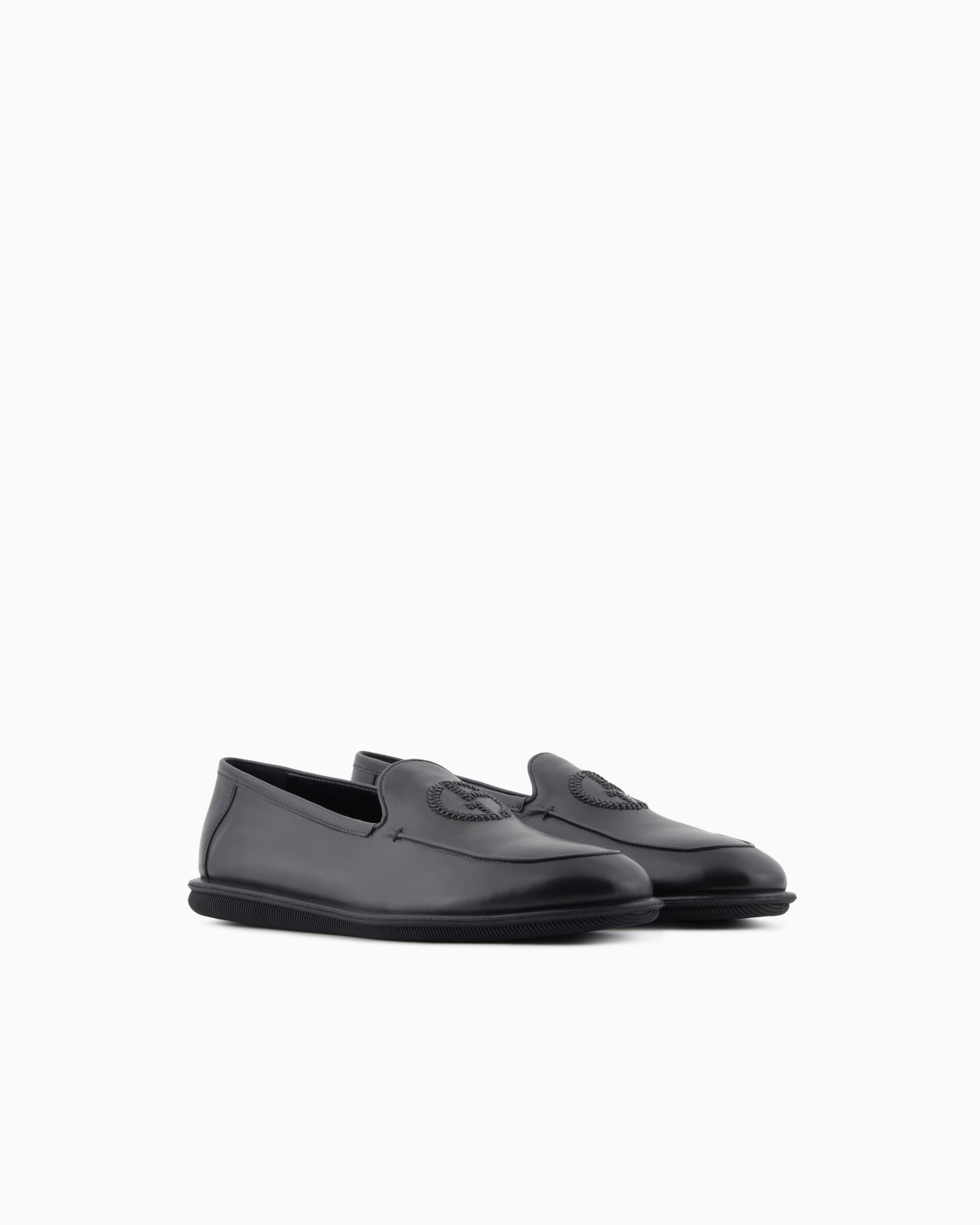 VINTAGE NAPPA LEATHER LOAFERS WITH EMBROIDERED LOGO - 2