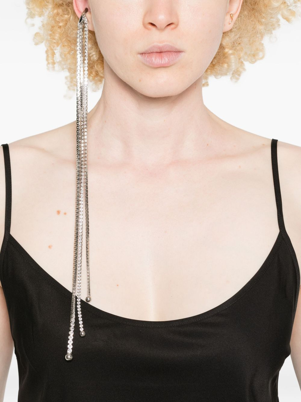 silver crystal-embellished ear cuff - 2