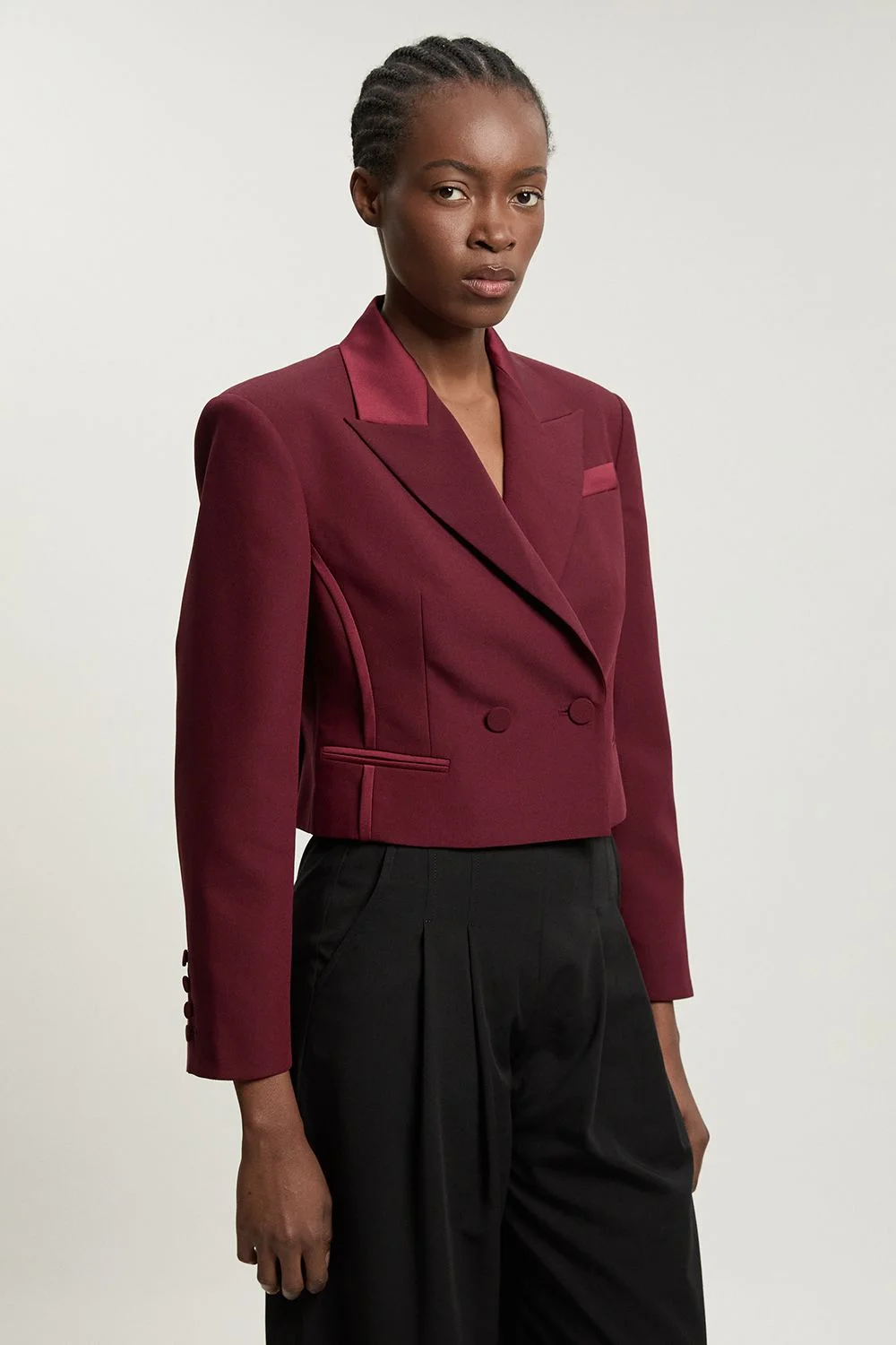 Satin Back Crepe Tailored Jacket - 1