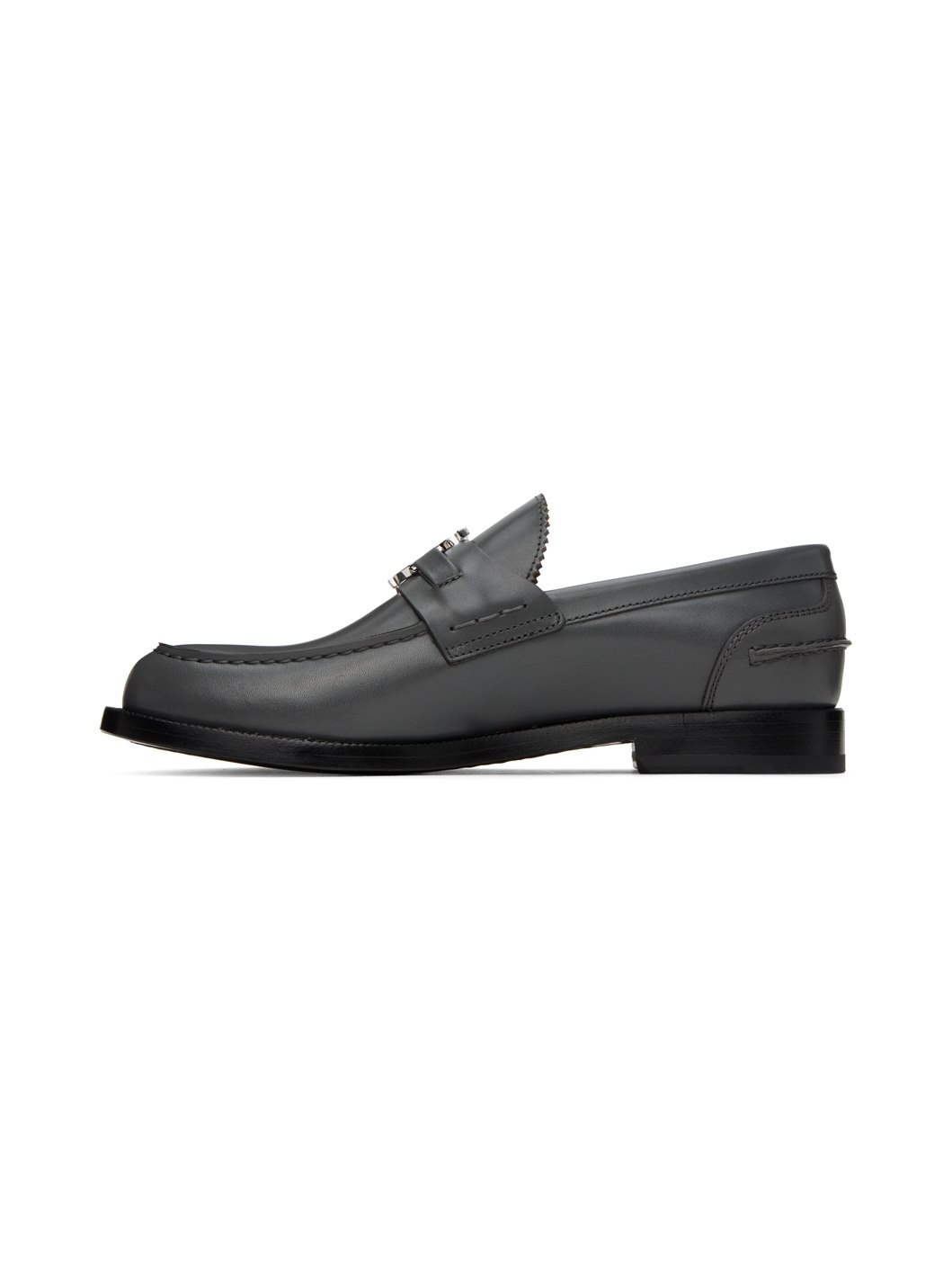 Gray Monogram Motif Loafers - 3
