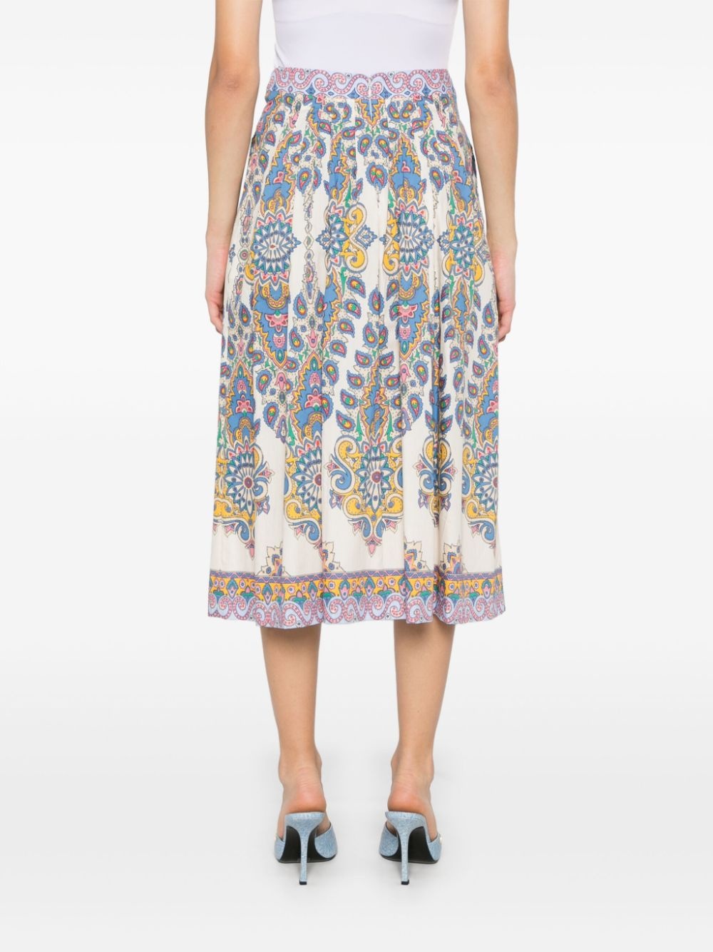 paisley midi skirt - 4