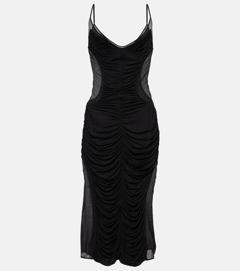 Ruched mesh midi dress - 1