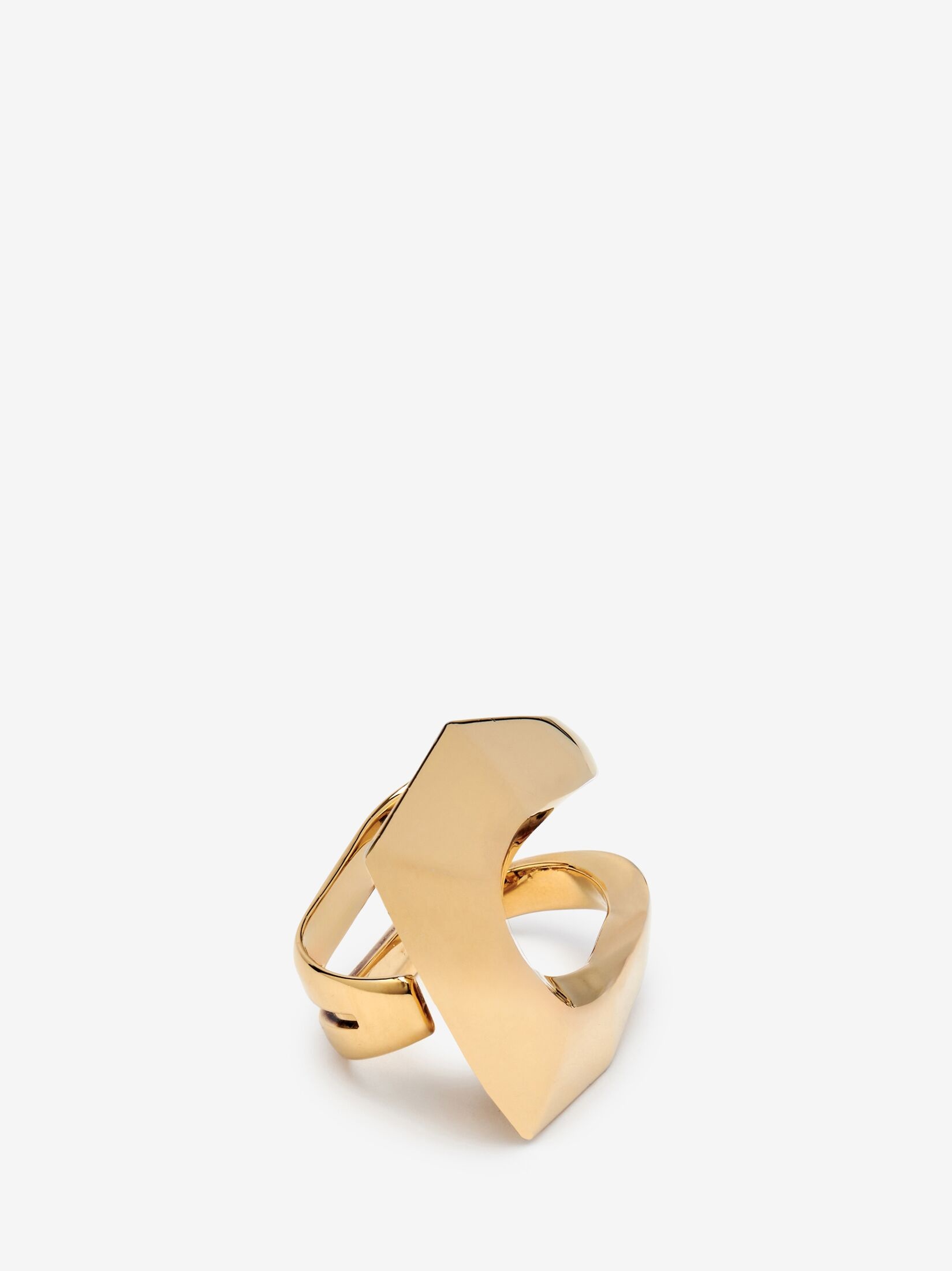 Women's Modernist Double Ring in Antique Gold - 3