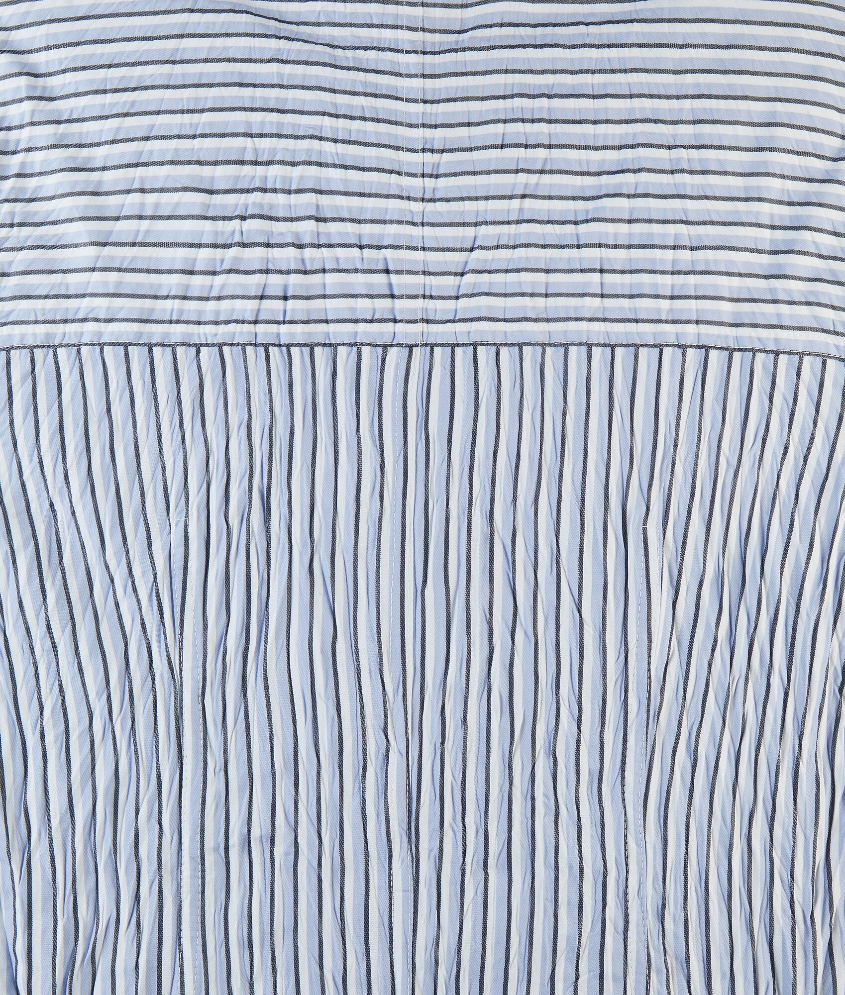 Striped Technical Viscose Crinkled Dress - 6
