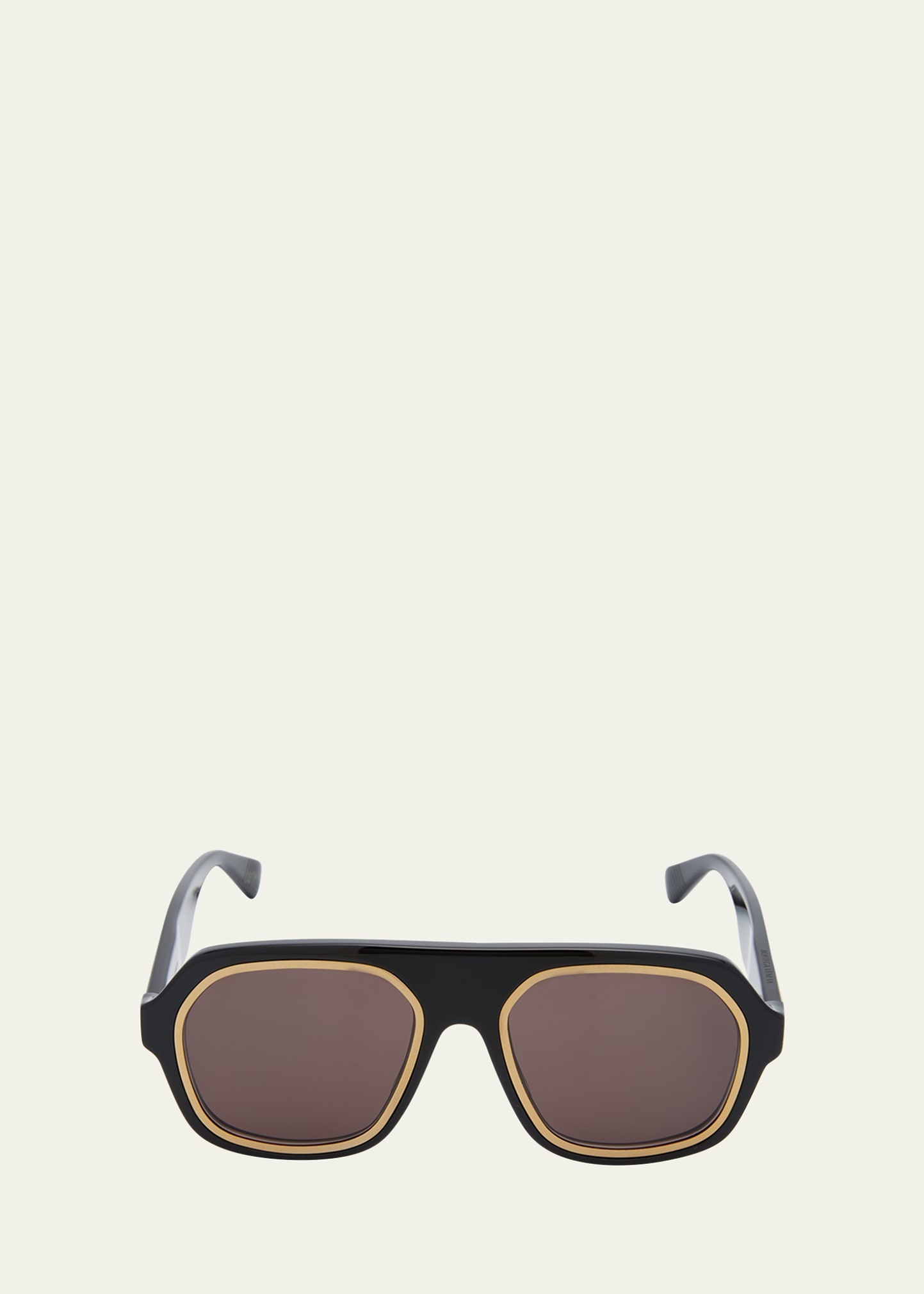 Two-Tone Acetate Aviator Sunglasses - 1