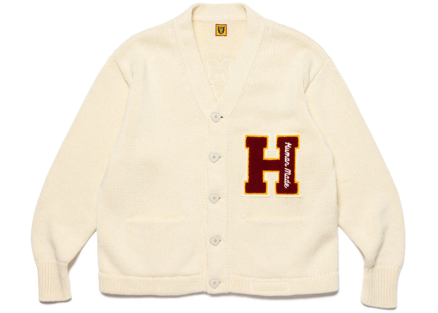 Human Made Low Gauge Knit Cardigan White - 1