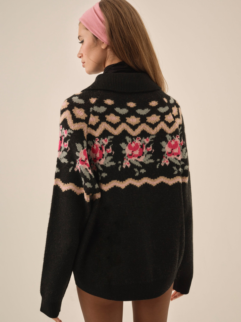 For Love & Lemons Ski Lodge Zip-Up Sweater outlook
