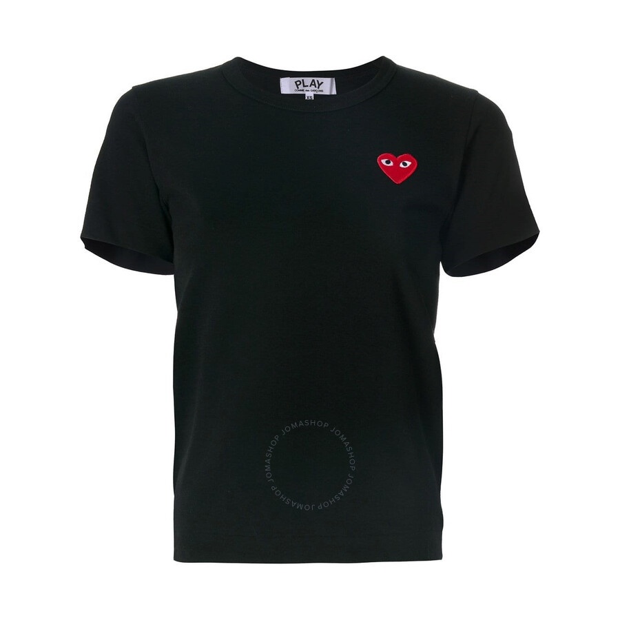 Comme Des Garcons Ladies Black Heart Patch T-shirt - 4